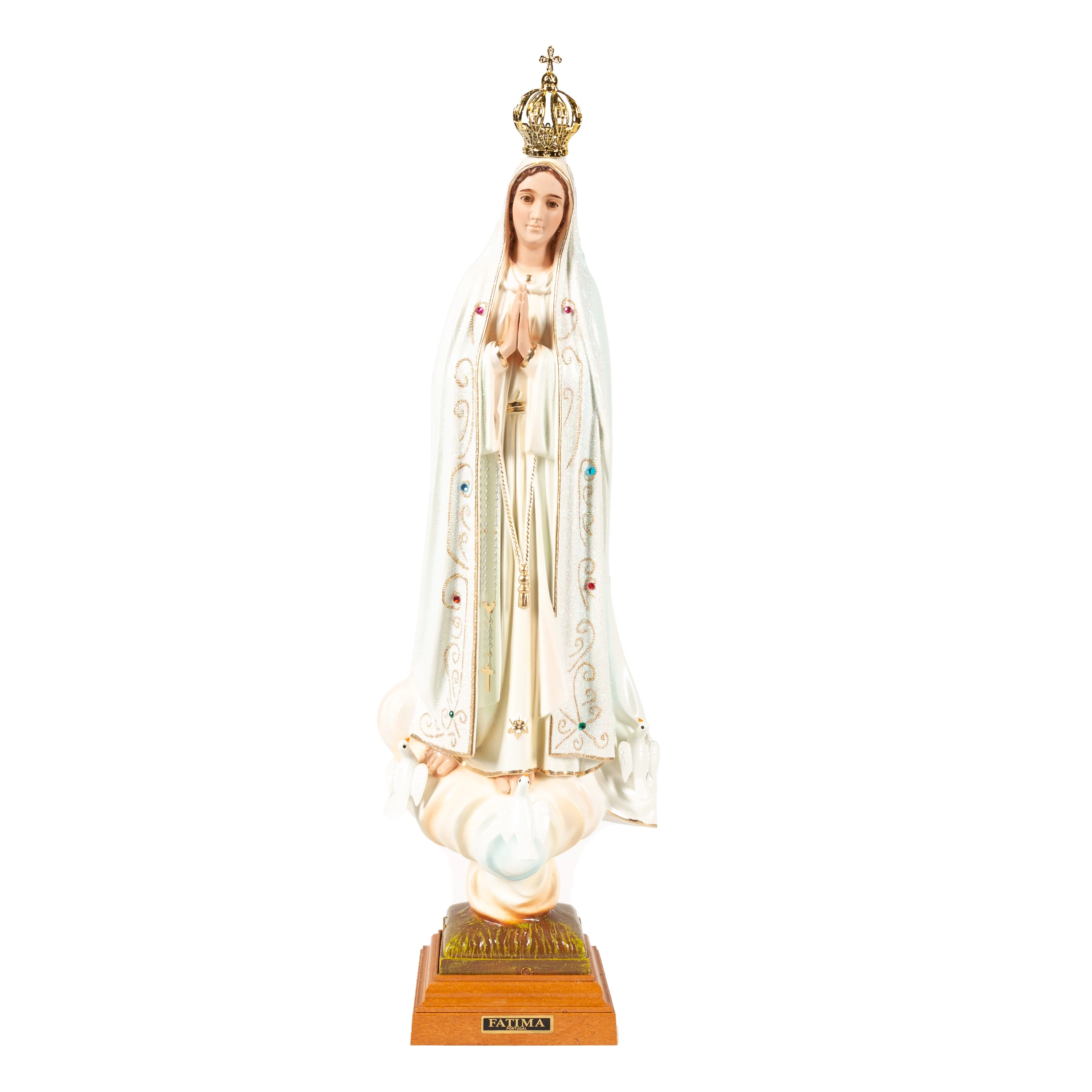 Our Lady of Fatima Statue with Detachable Crown - 12" - Image 2
