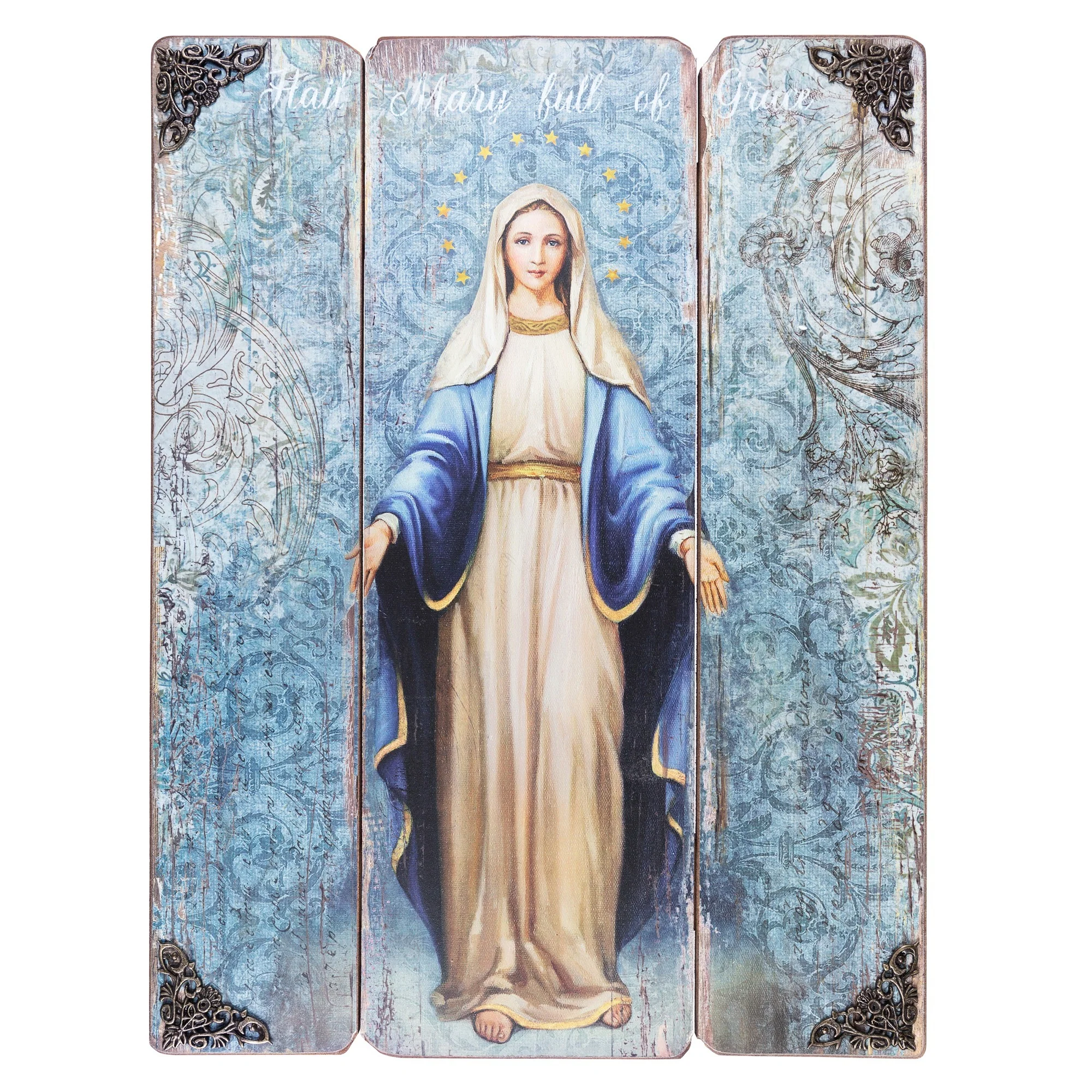 Our Lady of Grace Wooden Wall Plaque - Image 2