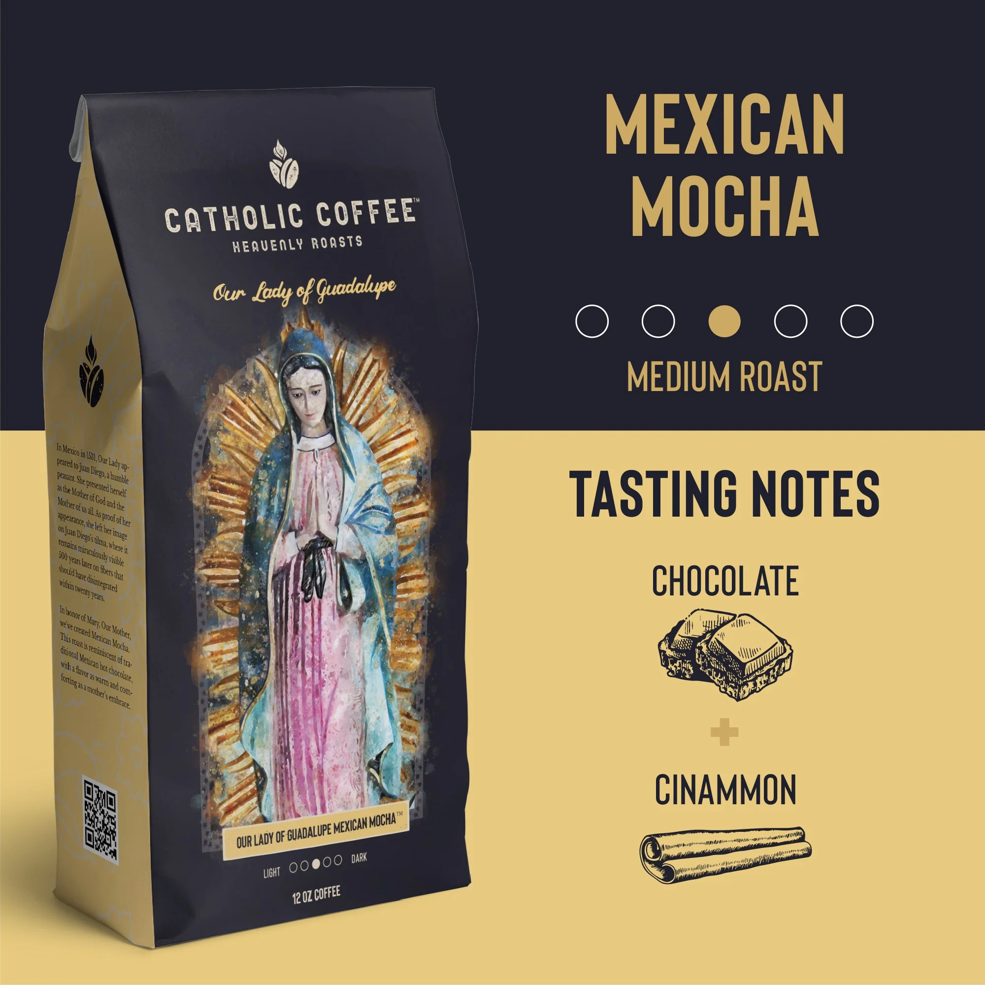 Our Lady of Guadalupe Mexican Mocha Coffee - 12 oz. Bag - Image 5