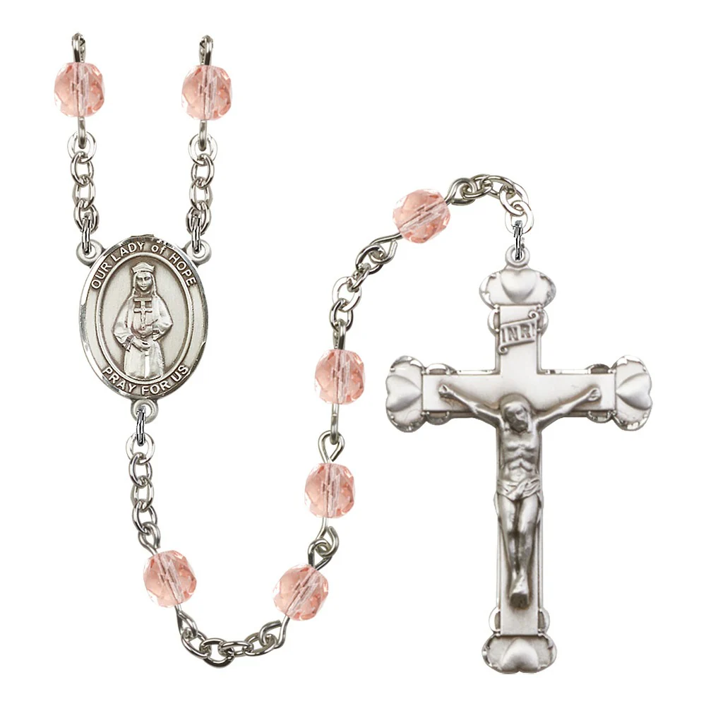 Our Lady Of Hope Pink October Rosary 6mm