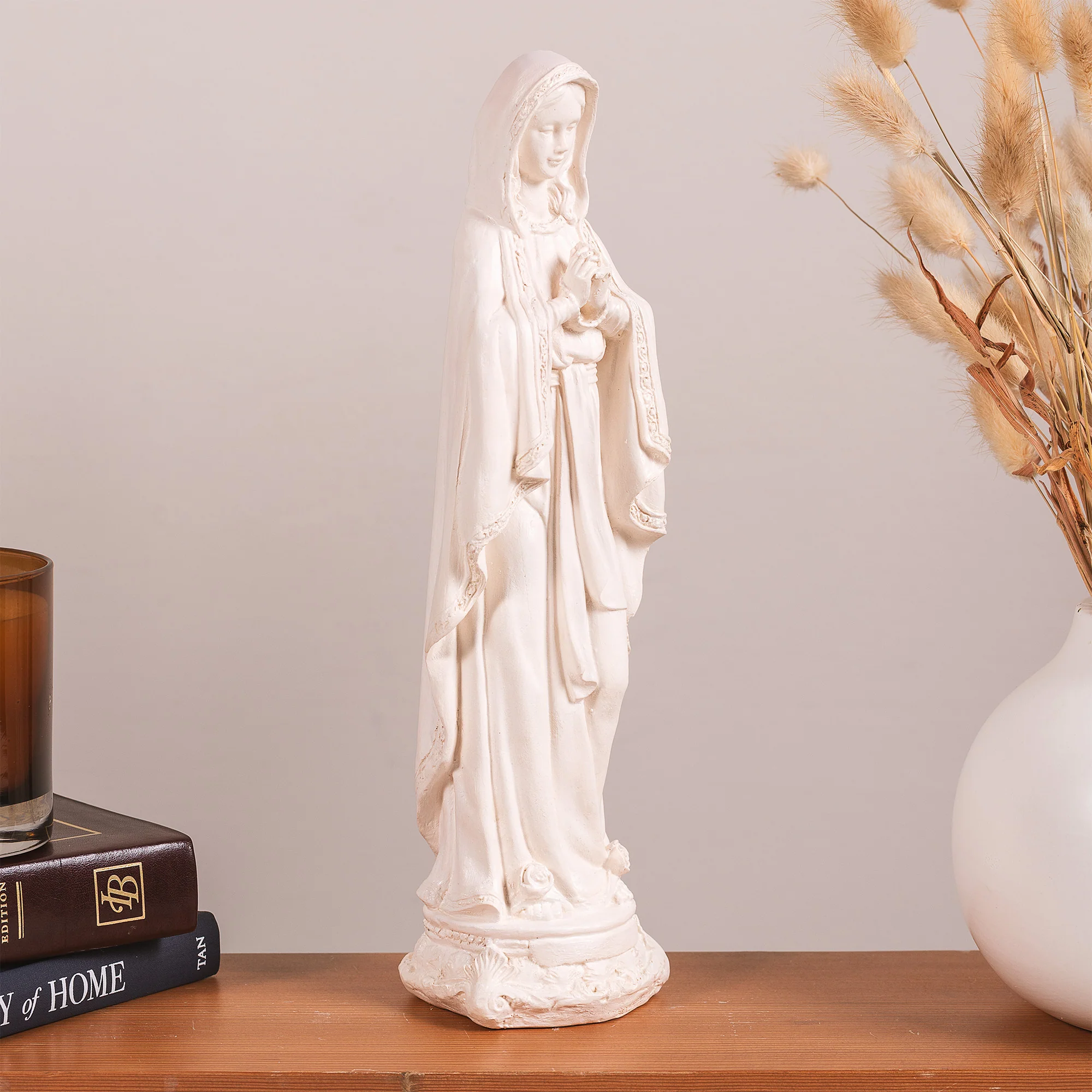Our Lady of Lourdes Statue - White or Hand Painted - 12" - Image 3