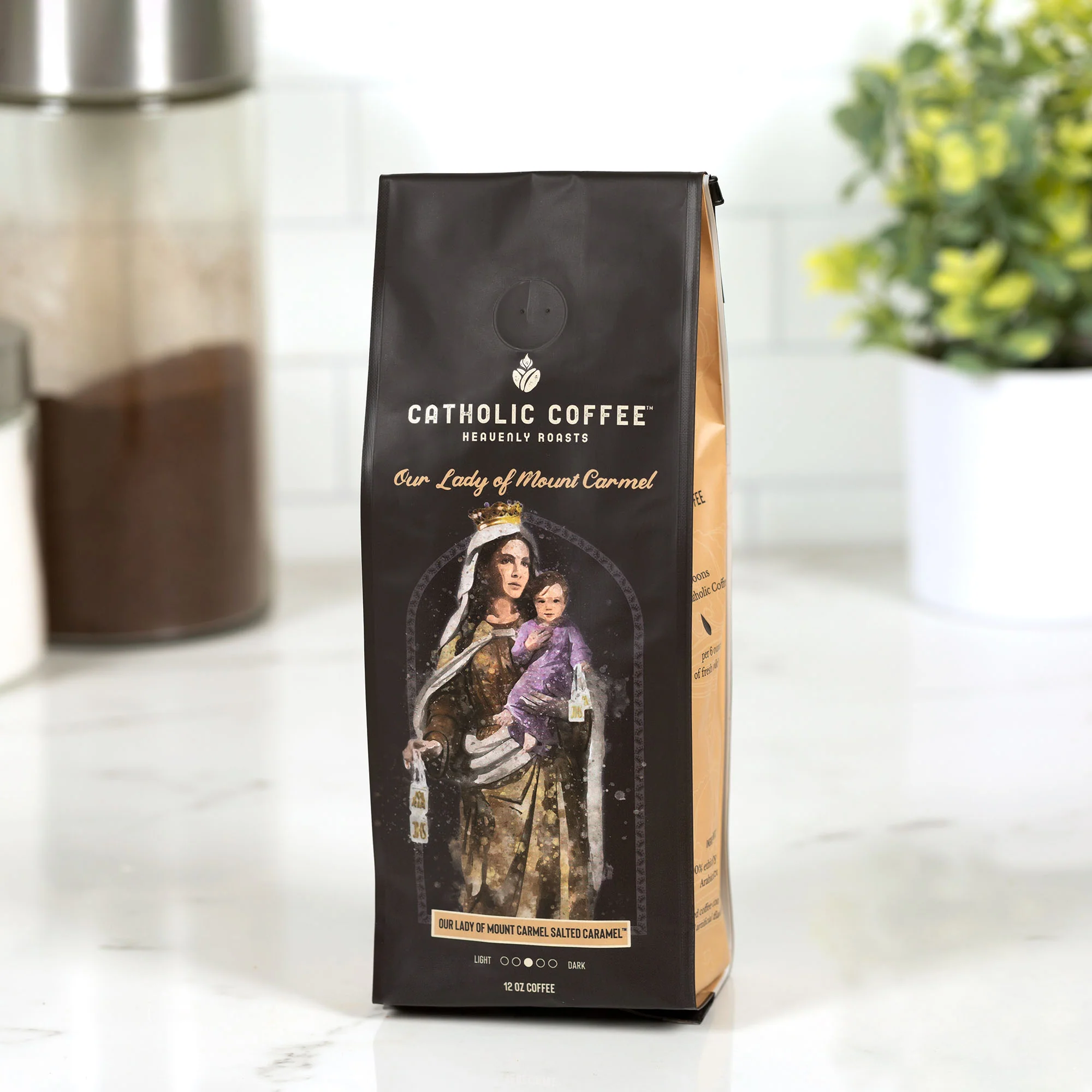 Our Lady of Mount Carmel Salted Caramel Coffee - 12 oz. Bag - Image 4