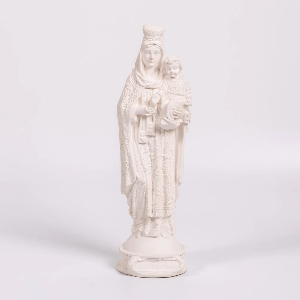 Our Lady of Mt. Carmel Statue - White or Hand Painted - 9"