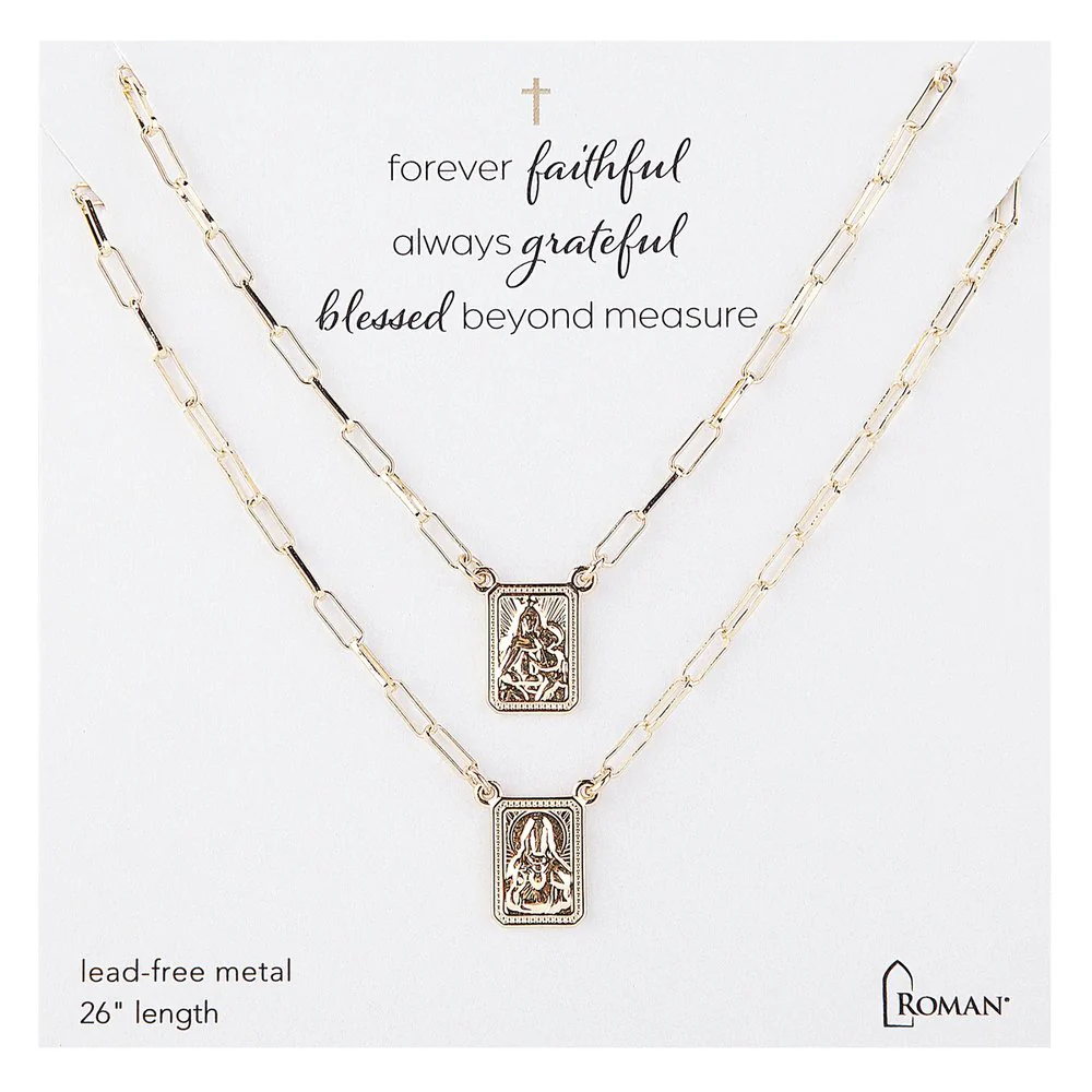Paperclip Chain Scapular Necklace - Gold or Silver - Image 2