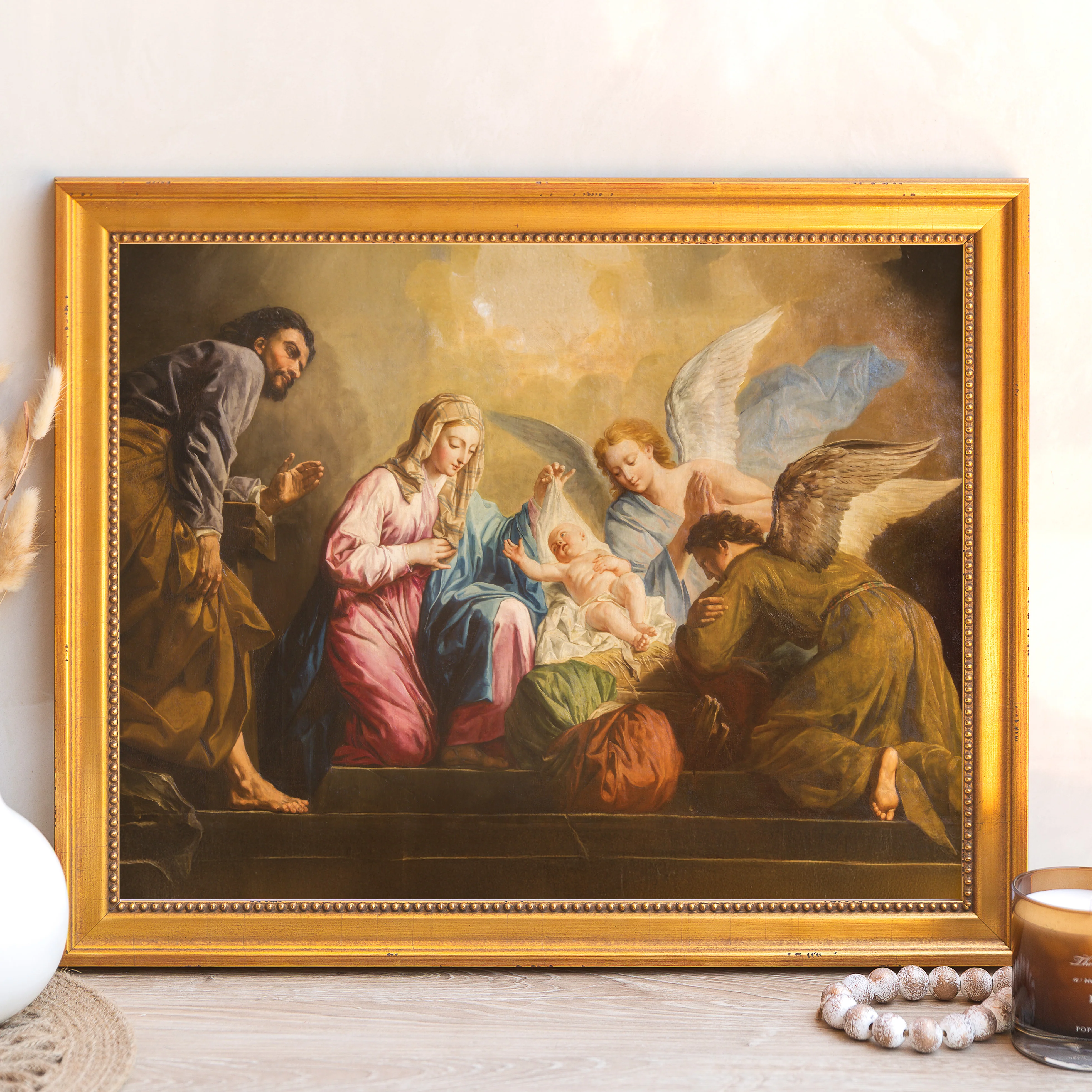 Pellegrini's The Nativity Framed Canvas - Sacred Signature Collection - Image 7