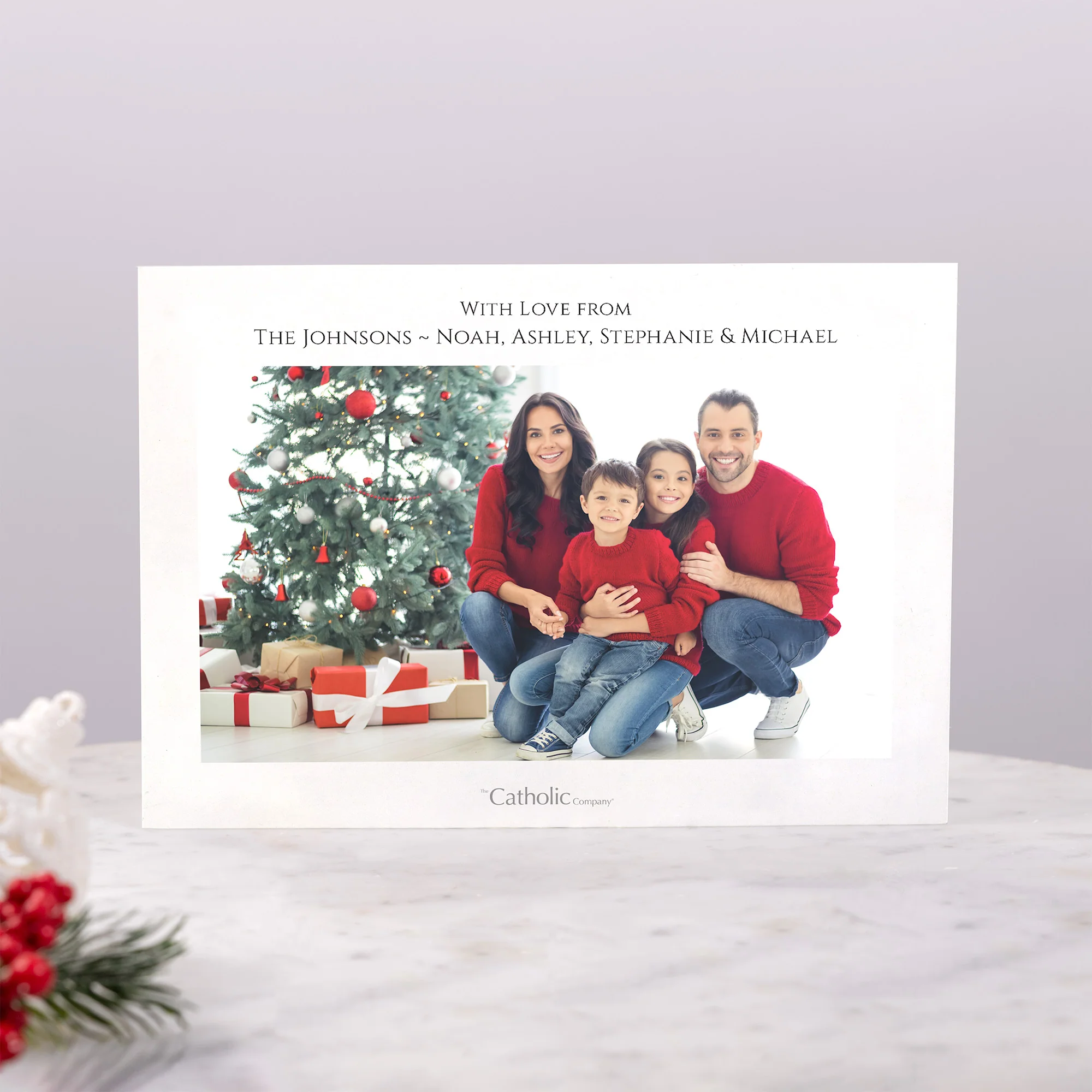 Personalized Adoration of the Shepherds Photo Christmas Cards - Image 2