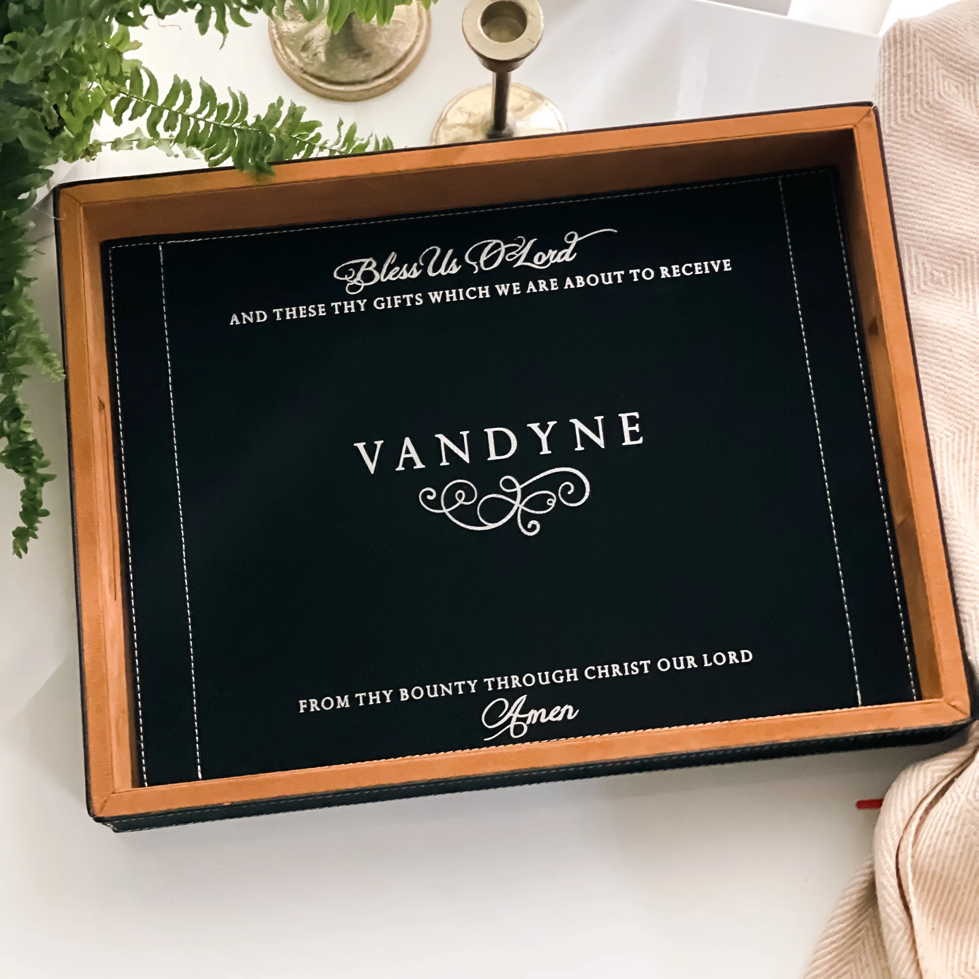 Personalized Bless Us O Lord Serving Tray - Image 2