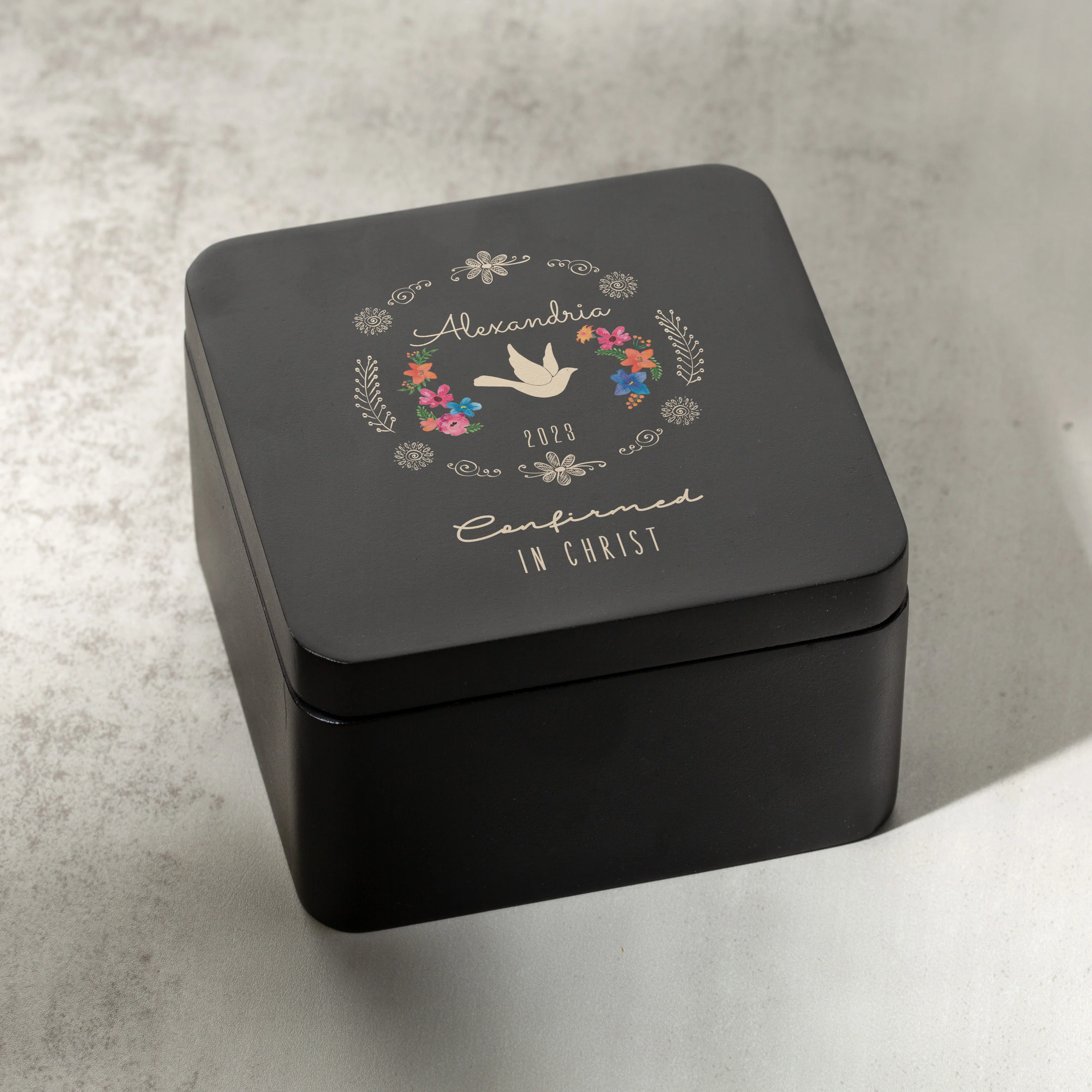 Personalized Boho Confirmation Keepsake Box - Image 2