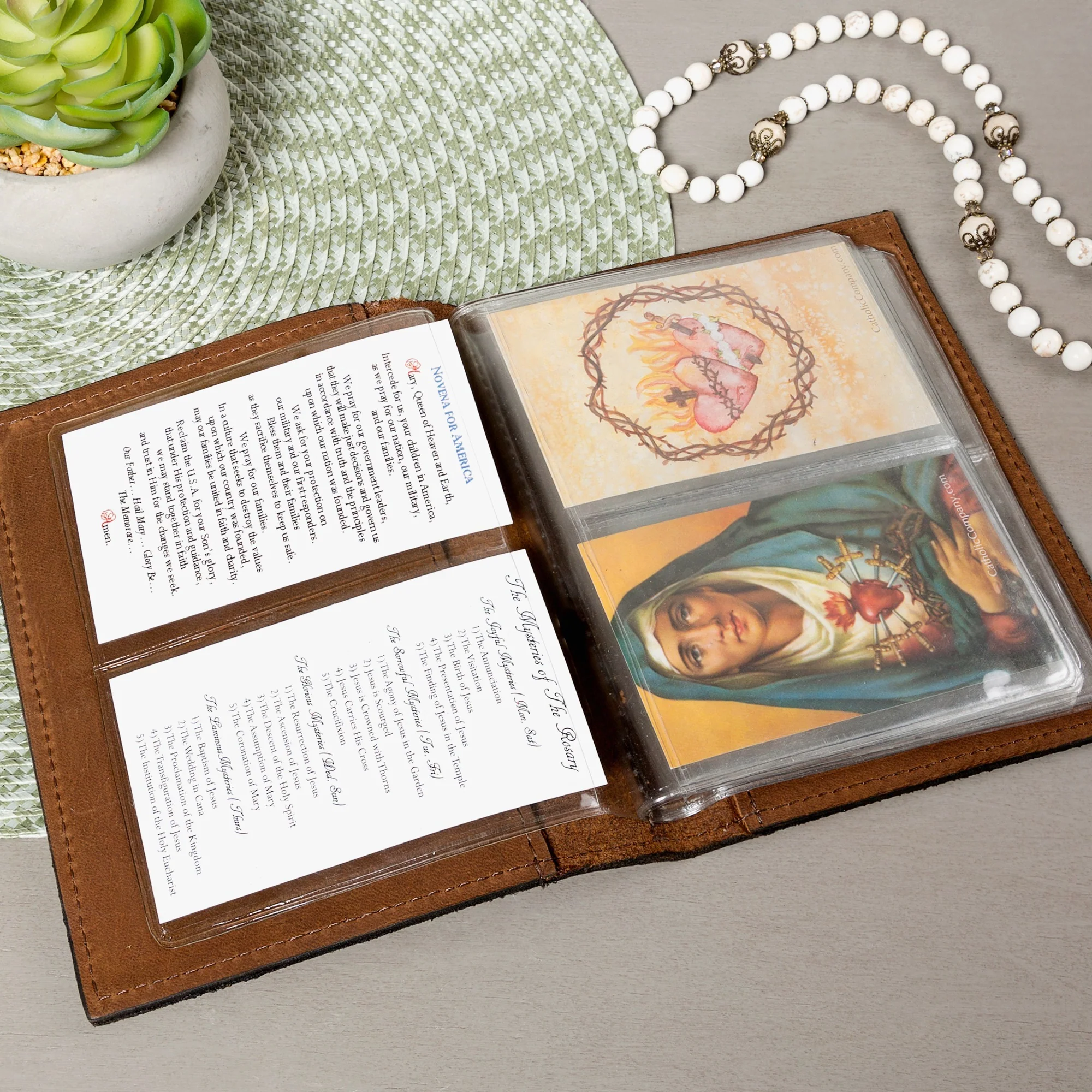 Personalized Damask Prayer Card Holder - Image 4