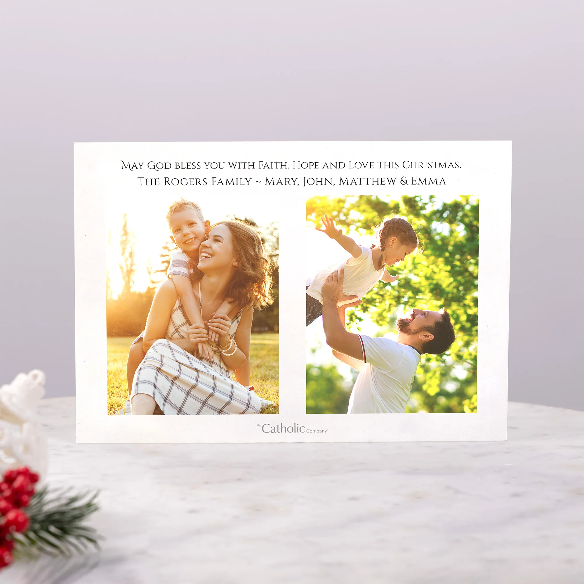 Personalized Faith Hope & Love Photo Christmas Cards - Image 2