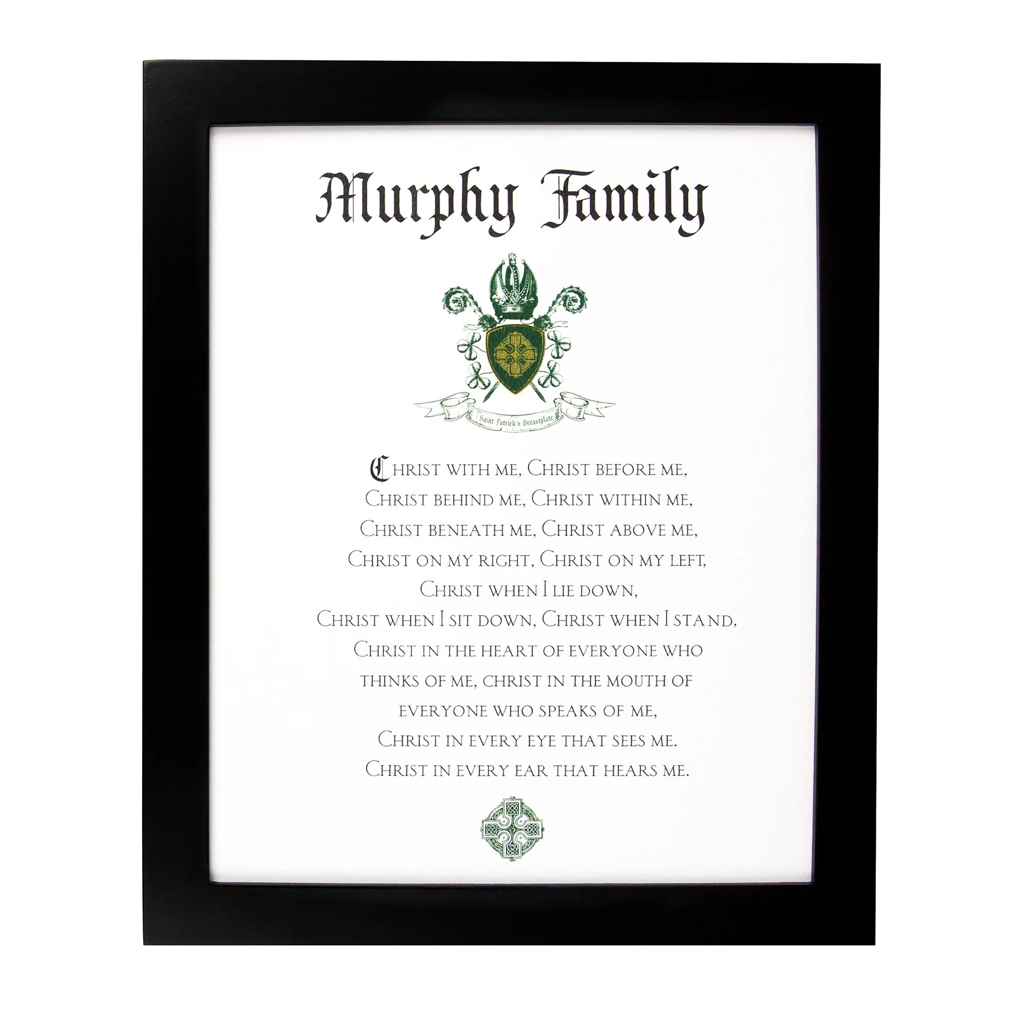 Personalized Family Name Saint Patrick's Breastplate Print