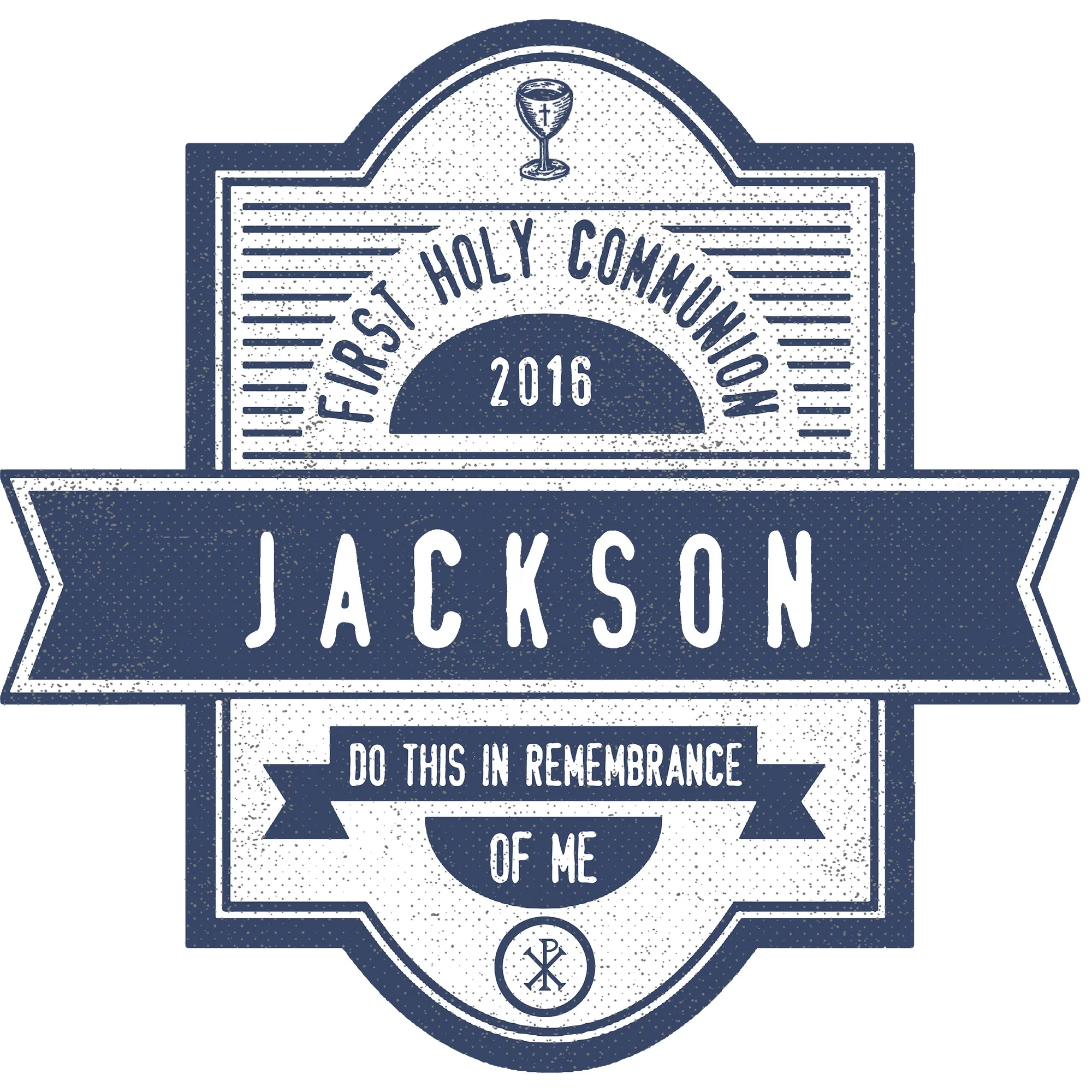 Personalized First Communion Tee - White with Blue - Image 12