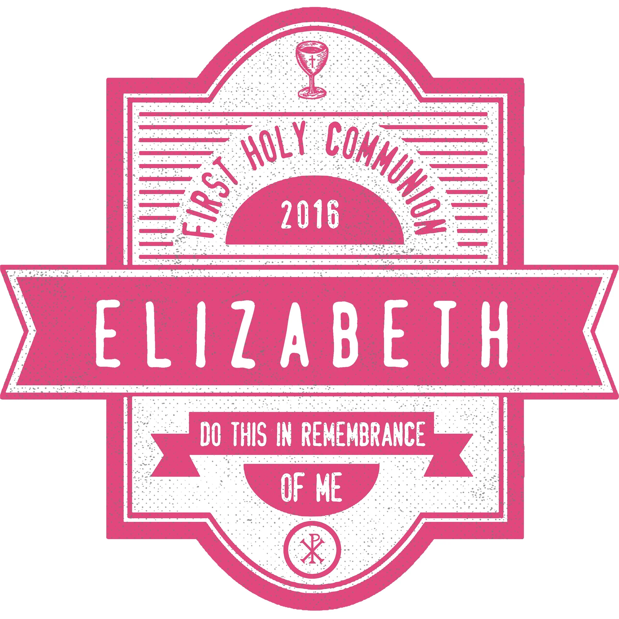 Personalized First Communion Tee - White with Pink - Image 3