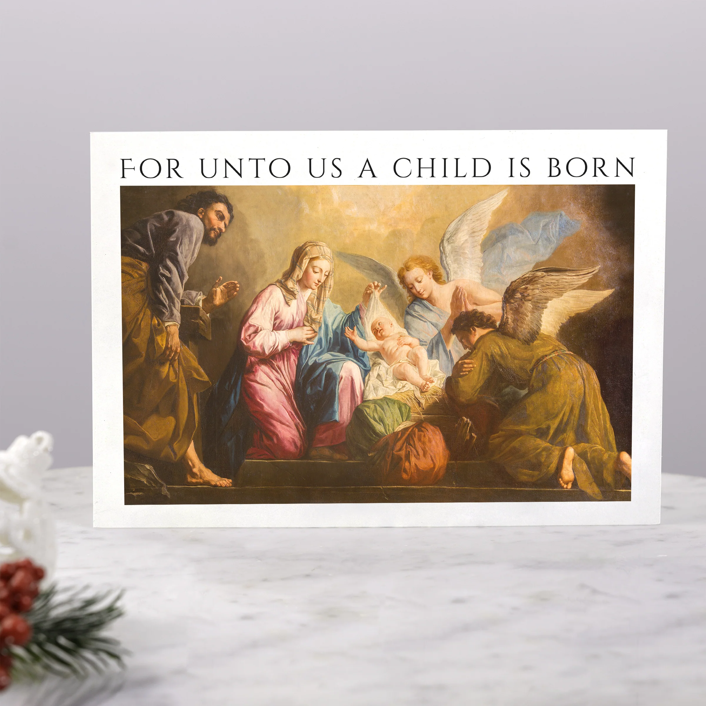 Personalized For Unto Us A Child is Born Photo Christmas Cards - Image 3