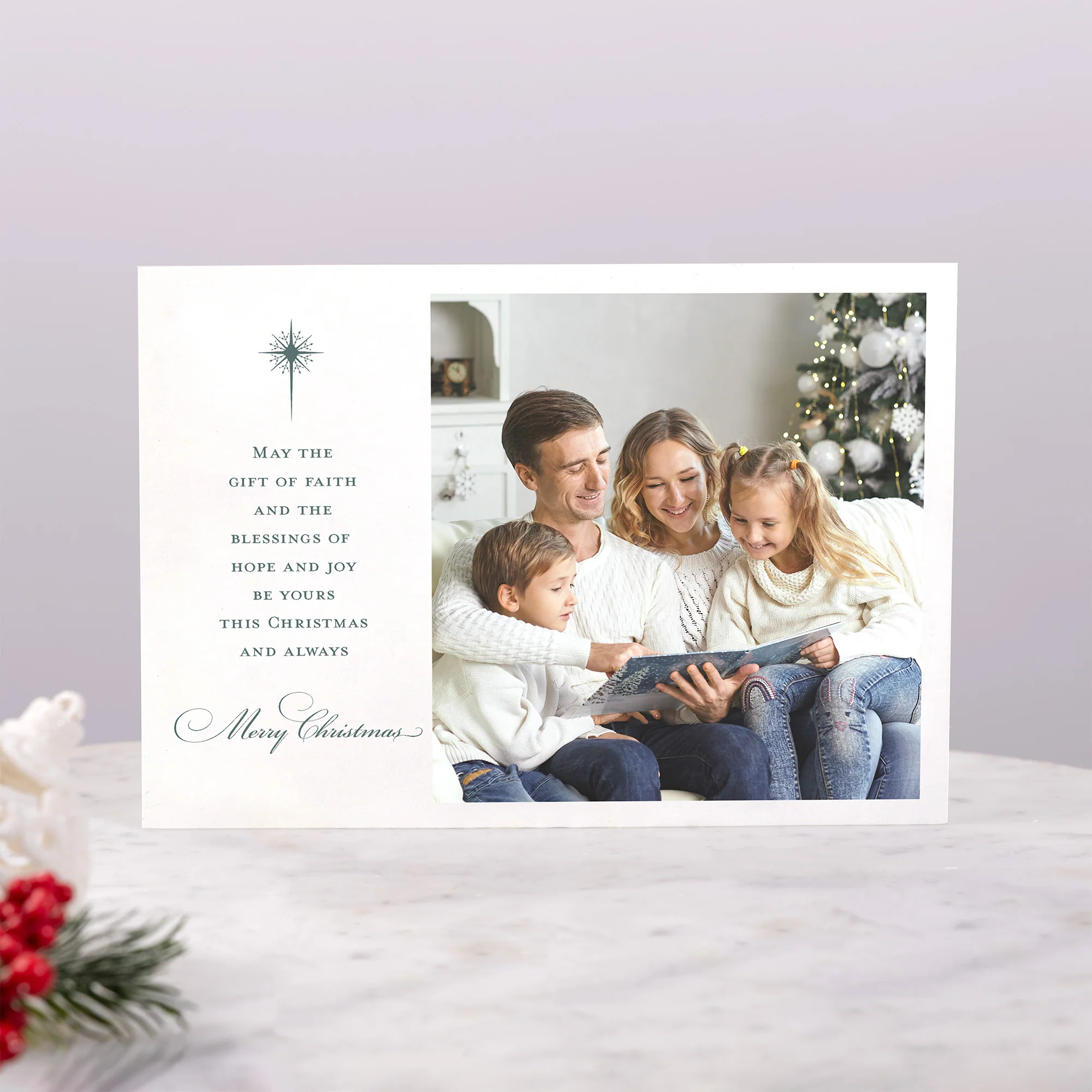 Personalized Gifts of Faith Photo Christmas Cards - Image 4