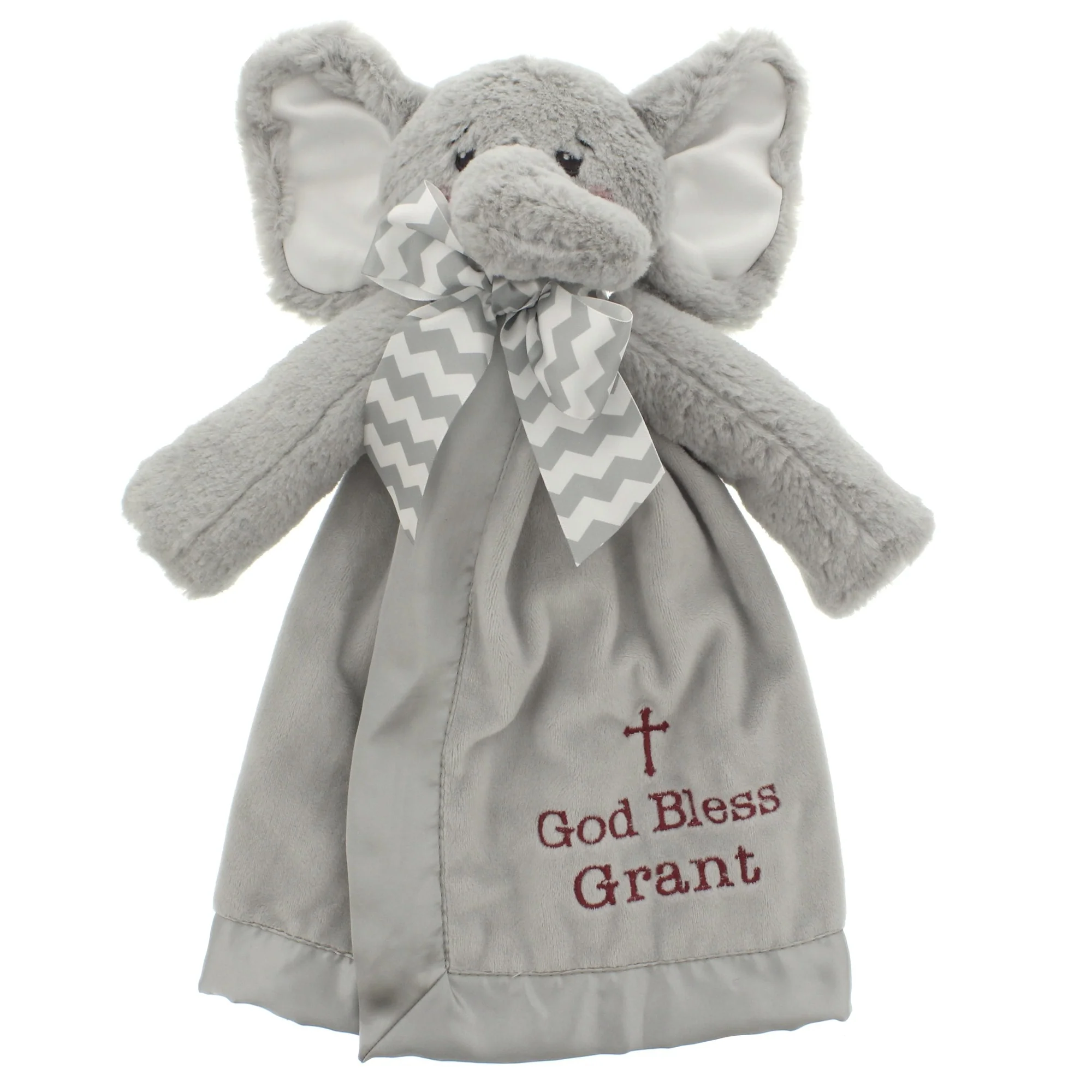 Personalized "God Bless You" Elephant Snuggler - Image 2