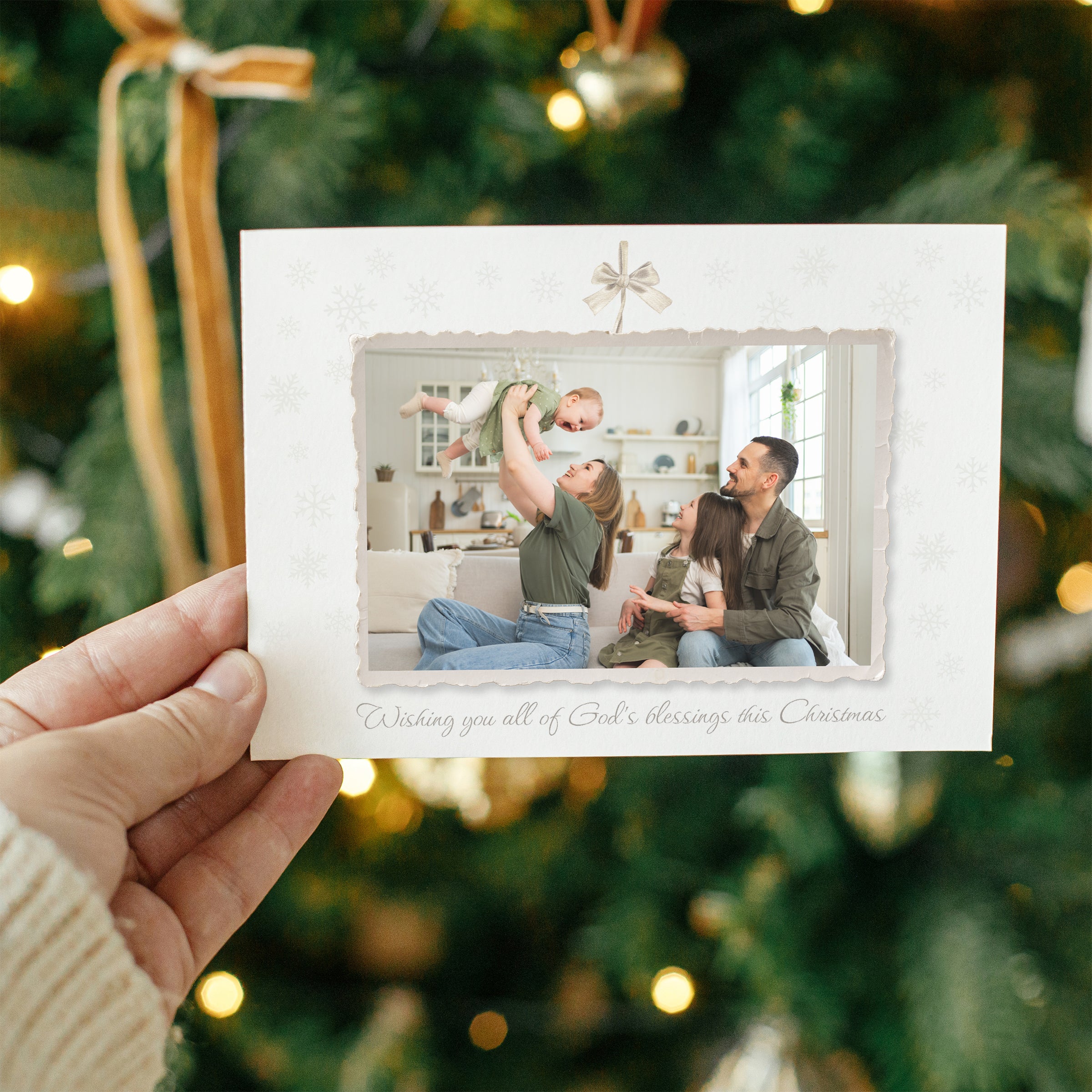 Personalized God's Blessings Photo Christmas Cards