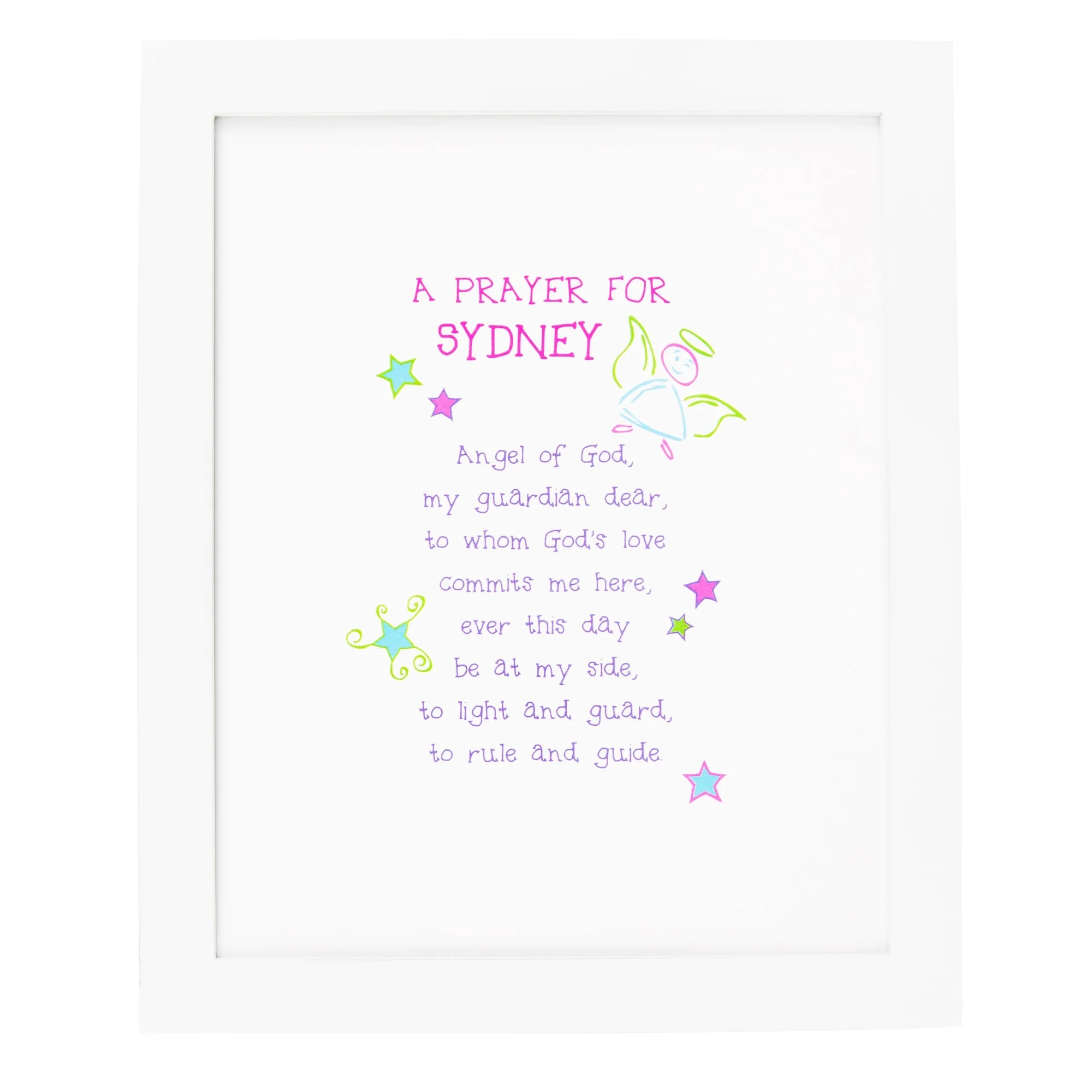 Personalized Guardian Angel Prayer Framed Print - Image 2