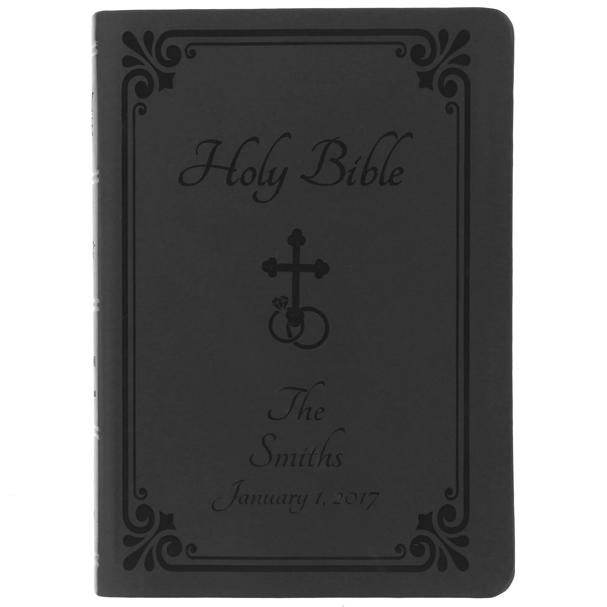 Personalized Holy Matrimony Wedding Rings & Cross Bible - Image 4