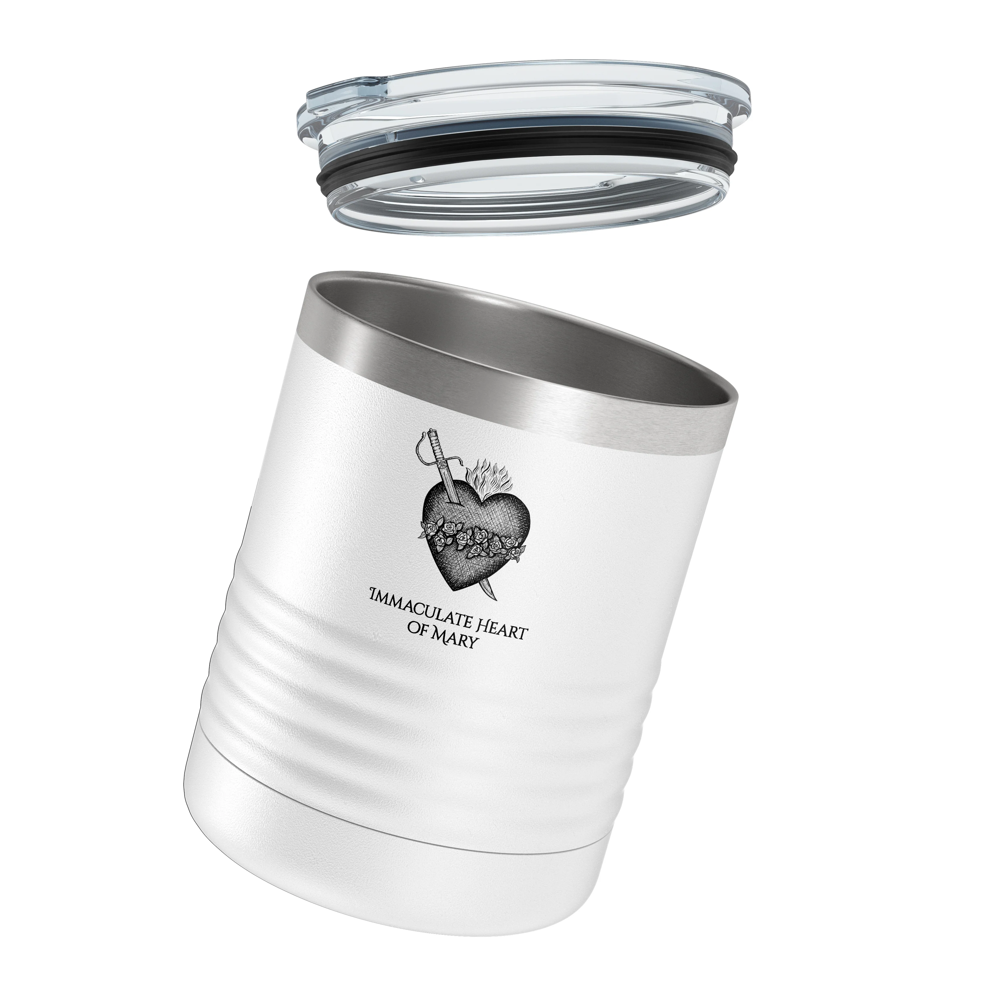 Personalized Immaculate Heart of Mary 10 oz. White Tumbler - Image 5