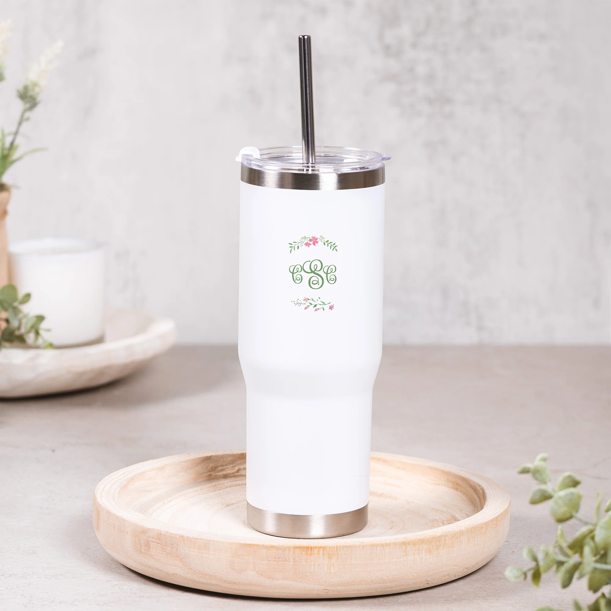 Personalized Immaculate Heart Tumbler with Straw - Image 2