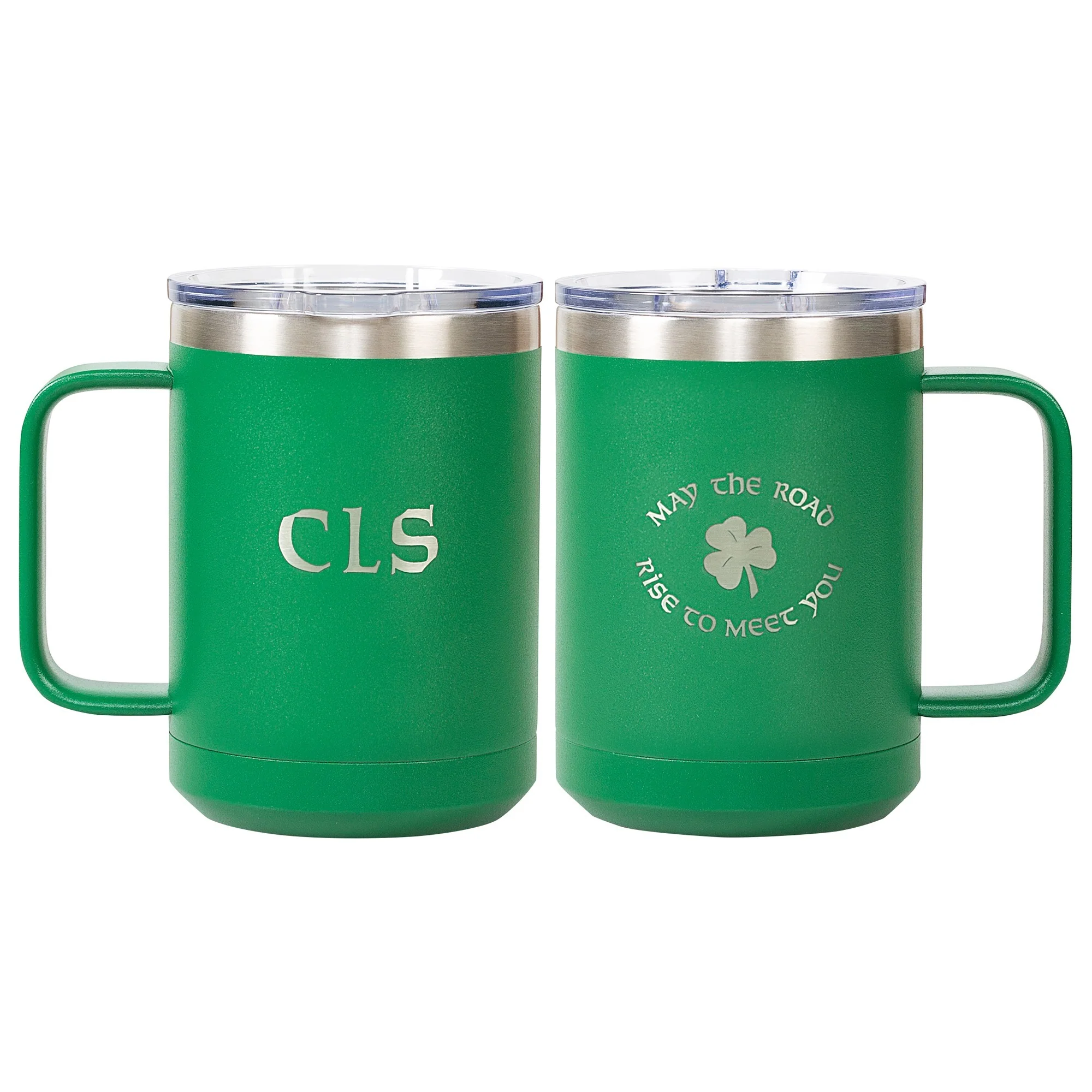 Personalized Irish Blessing Green Travel Mug - Image 3
