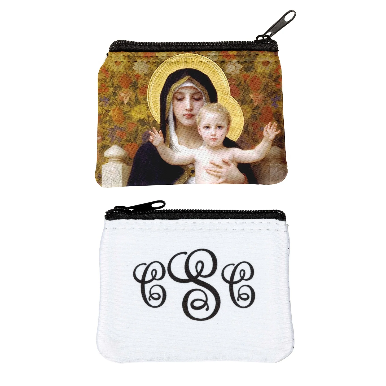 Personalized Madonna of the Lilies Rosary Pouch - Image 3
