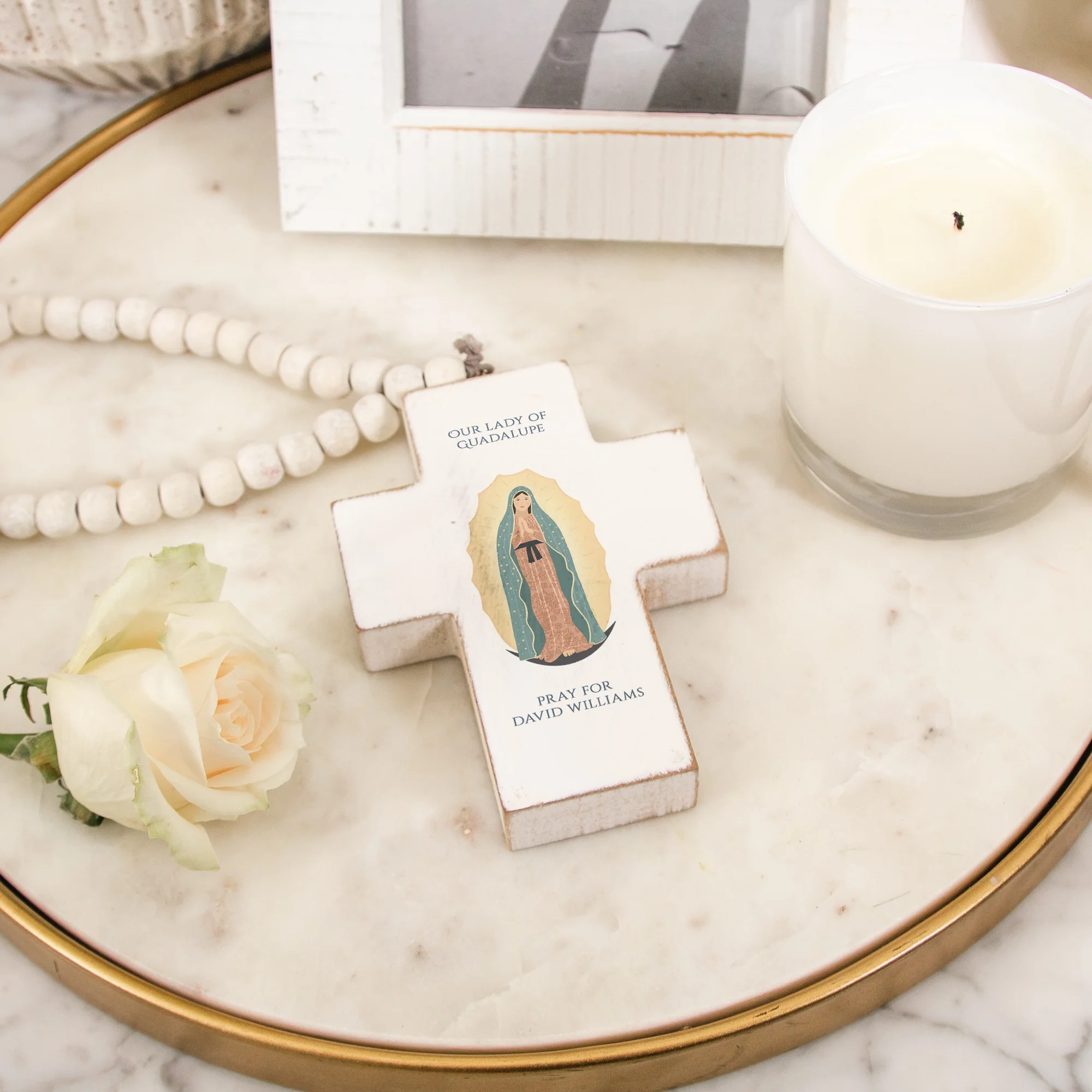 Personalized Our Lady Guadalupe Hanging Cross
