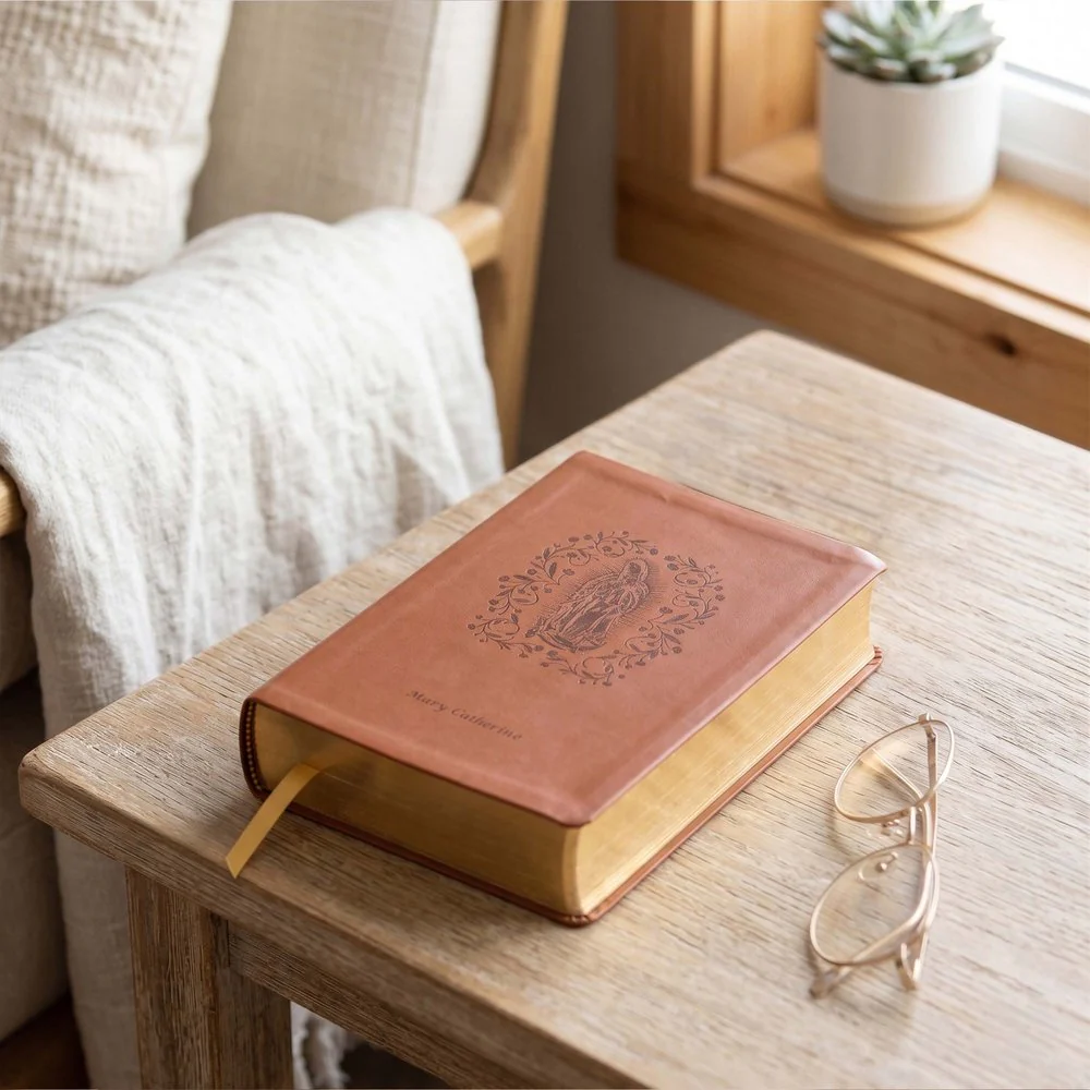 Personalized Our Lady of Guadalupe in Roses Bible - Image 4
