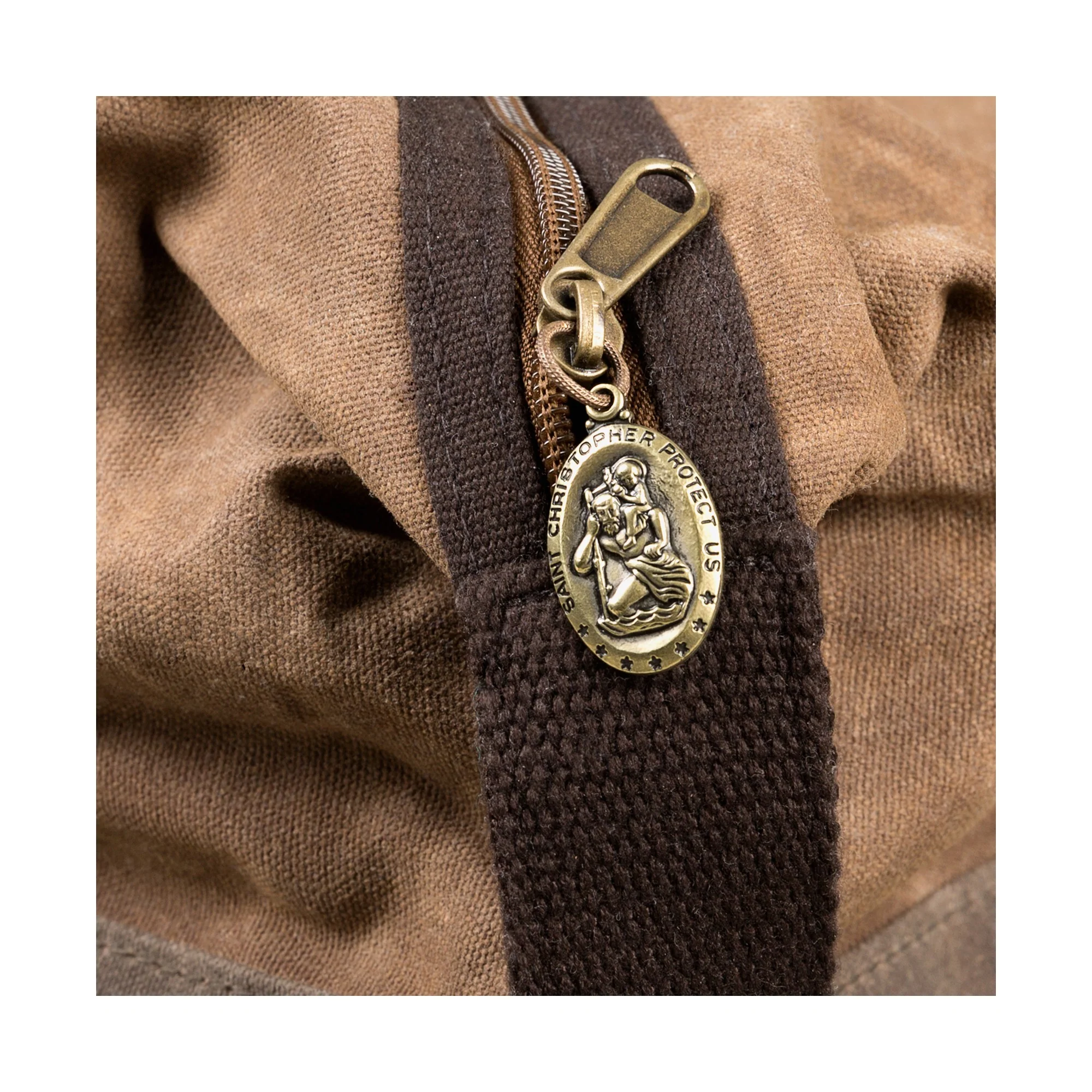Personalized St. Christopher Waxed Canvas Dopp Kit - Image 2