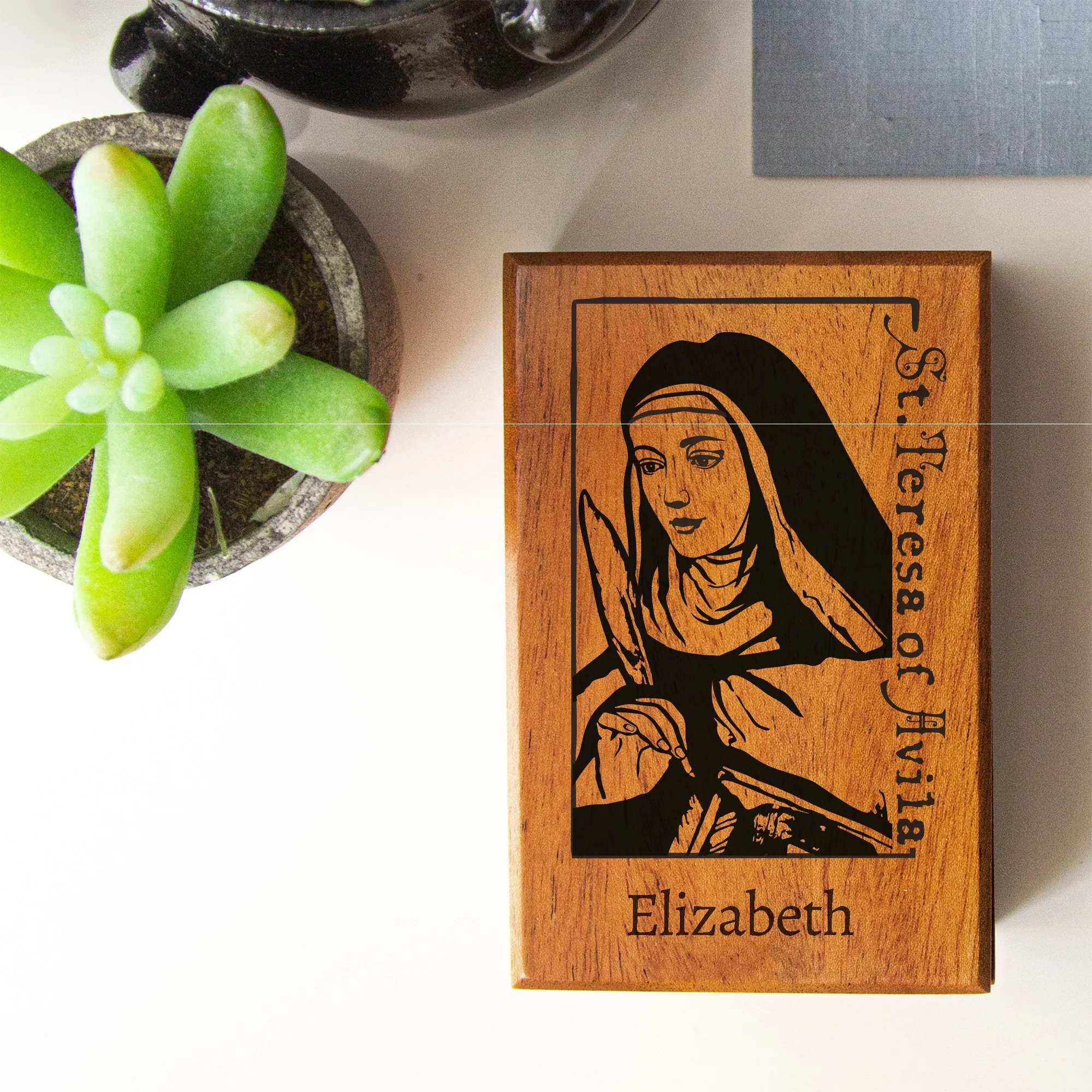 Personalized St. Teresa of Avila Keepsake Box
