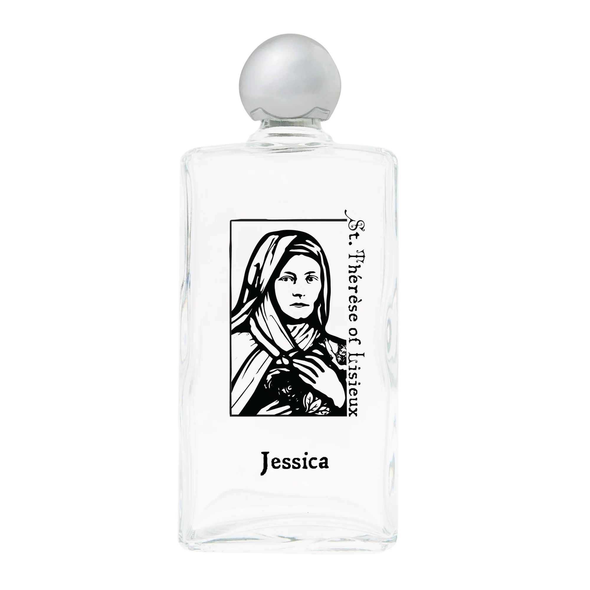 Personalized St. Therese of Lisieux Holy Water Bottle - Image 2