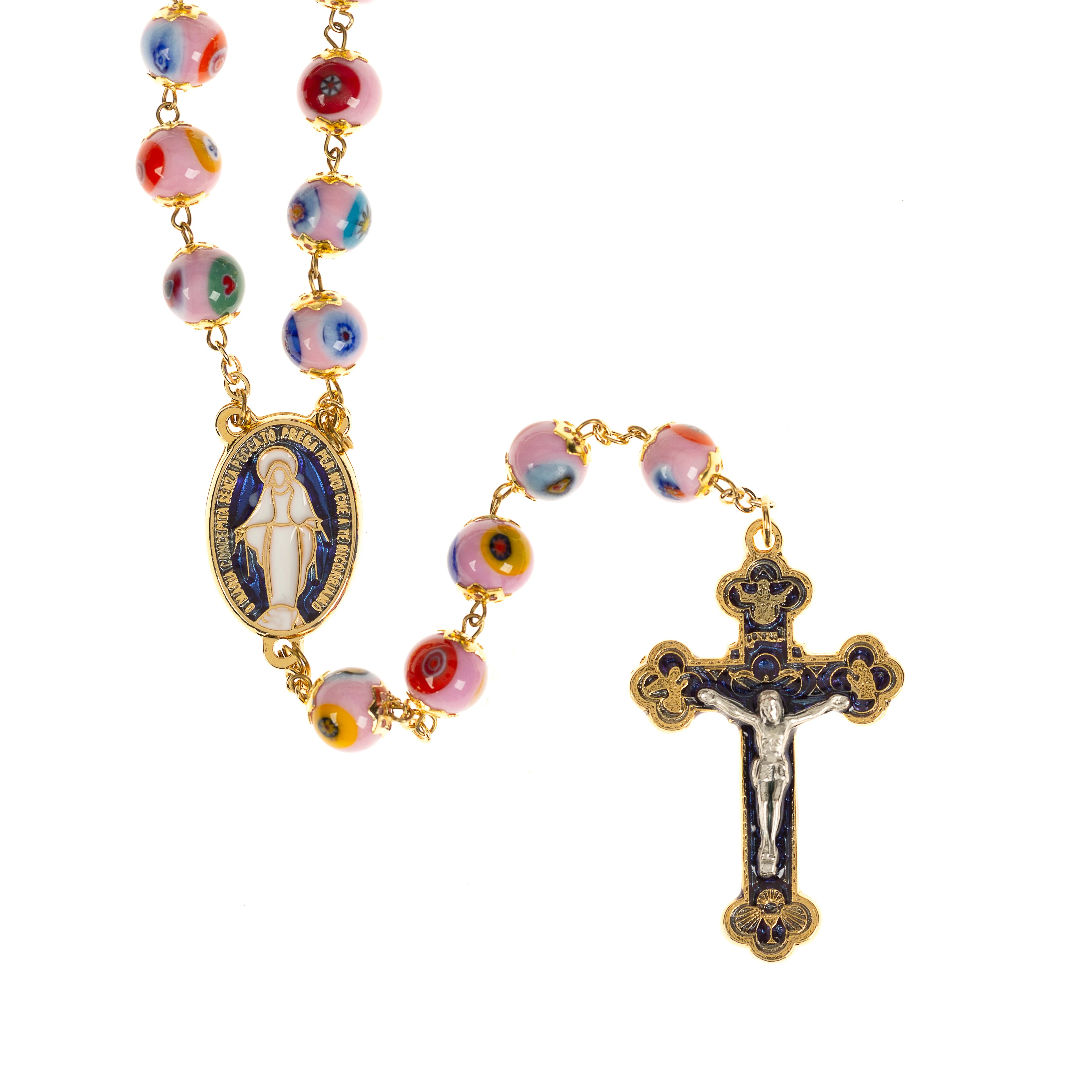 Pink Murano Glass Rosary - Image 2