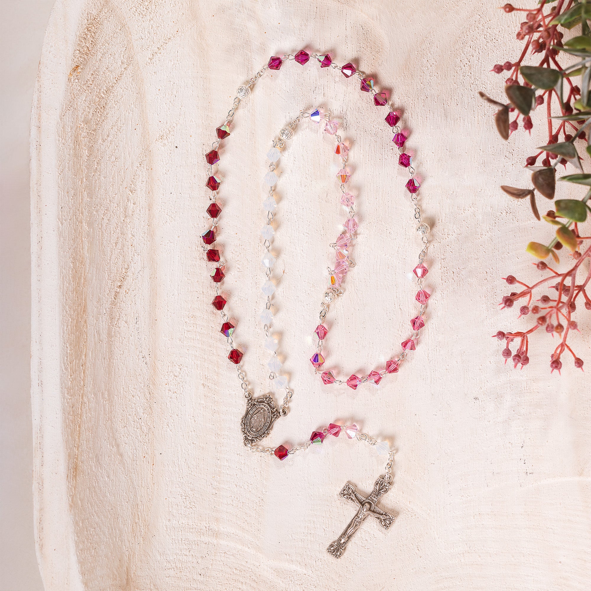 Pink Ombre Italian Rosary - Image 2