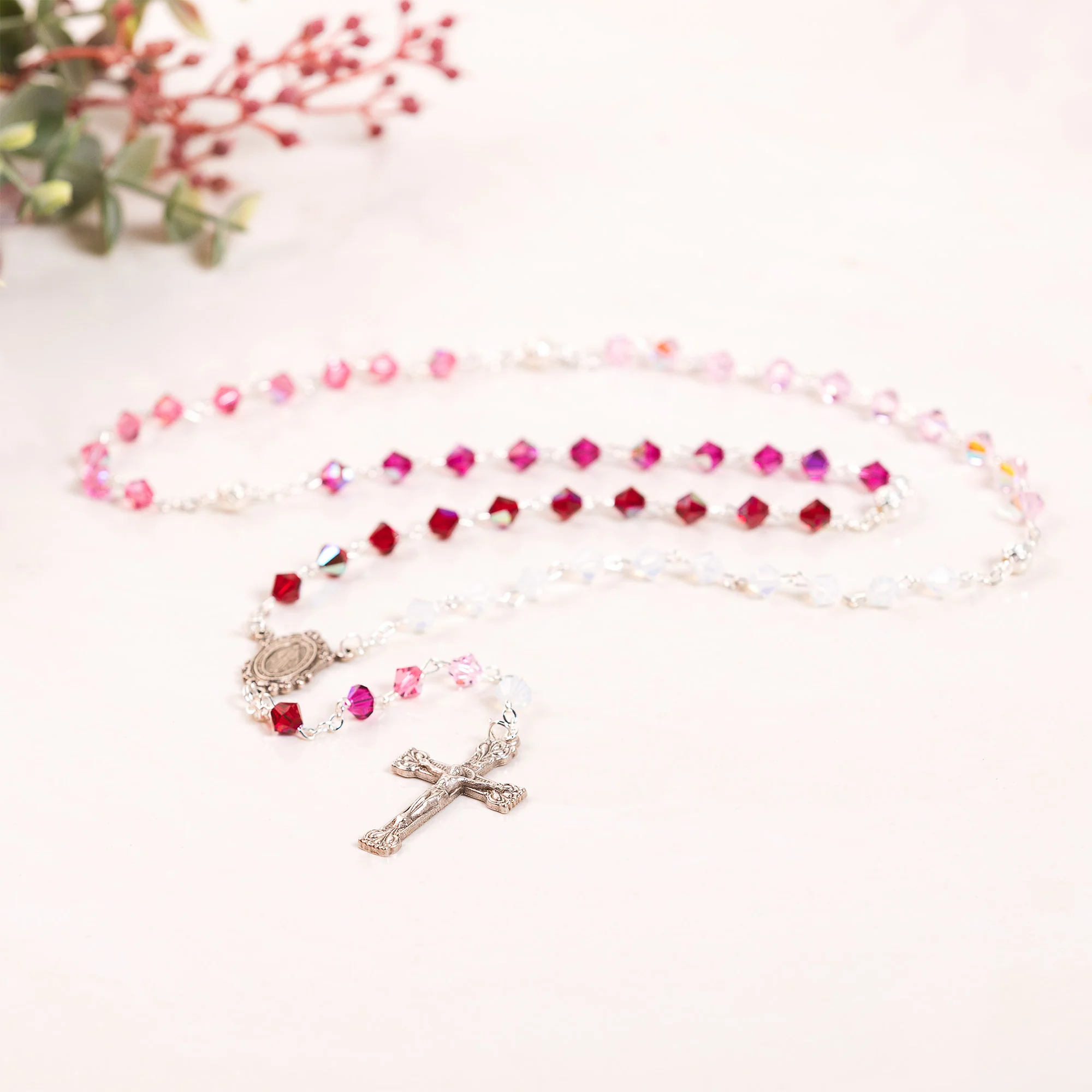 Pink Ombre Italian Rosary - Image 3