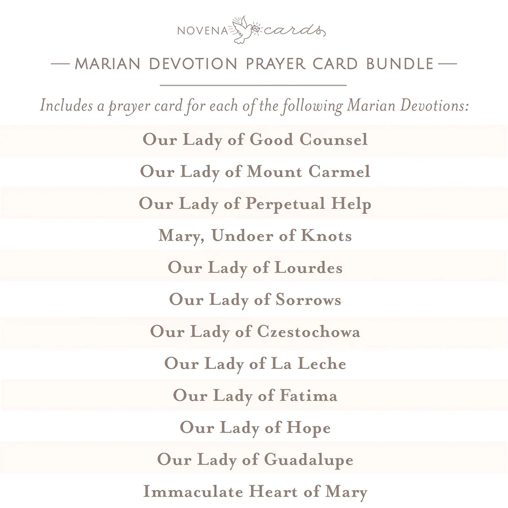 Popular Marian Devotions Prayer Card Bundle (12 Cards) - Image 5