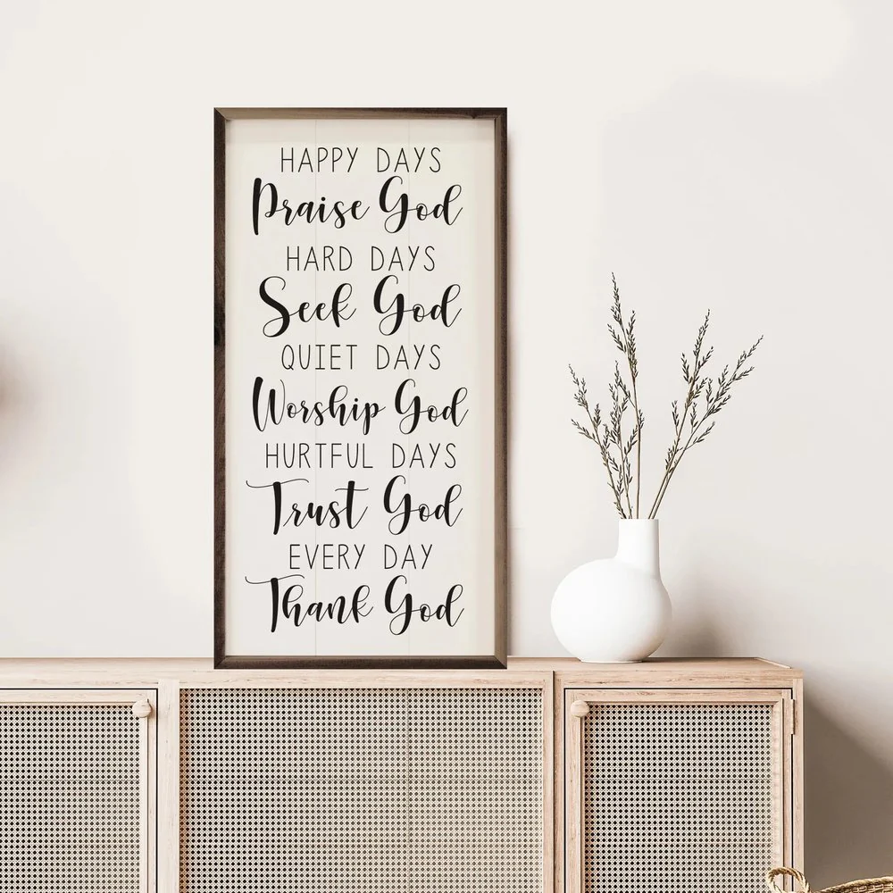 Praise Seek Worship Trust Thank God Framed Art - Image 2