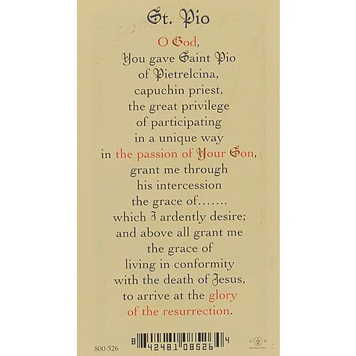 Prayer to St. Pio - Prayer Card - Image 2