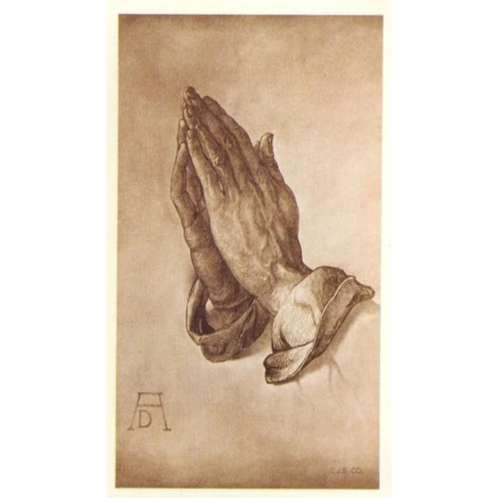 Laminated Praying Hands Personalized Prayer Card (Priced Per Card)