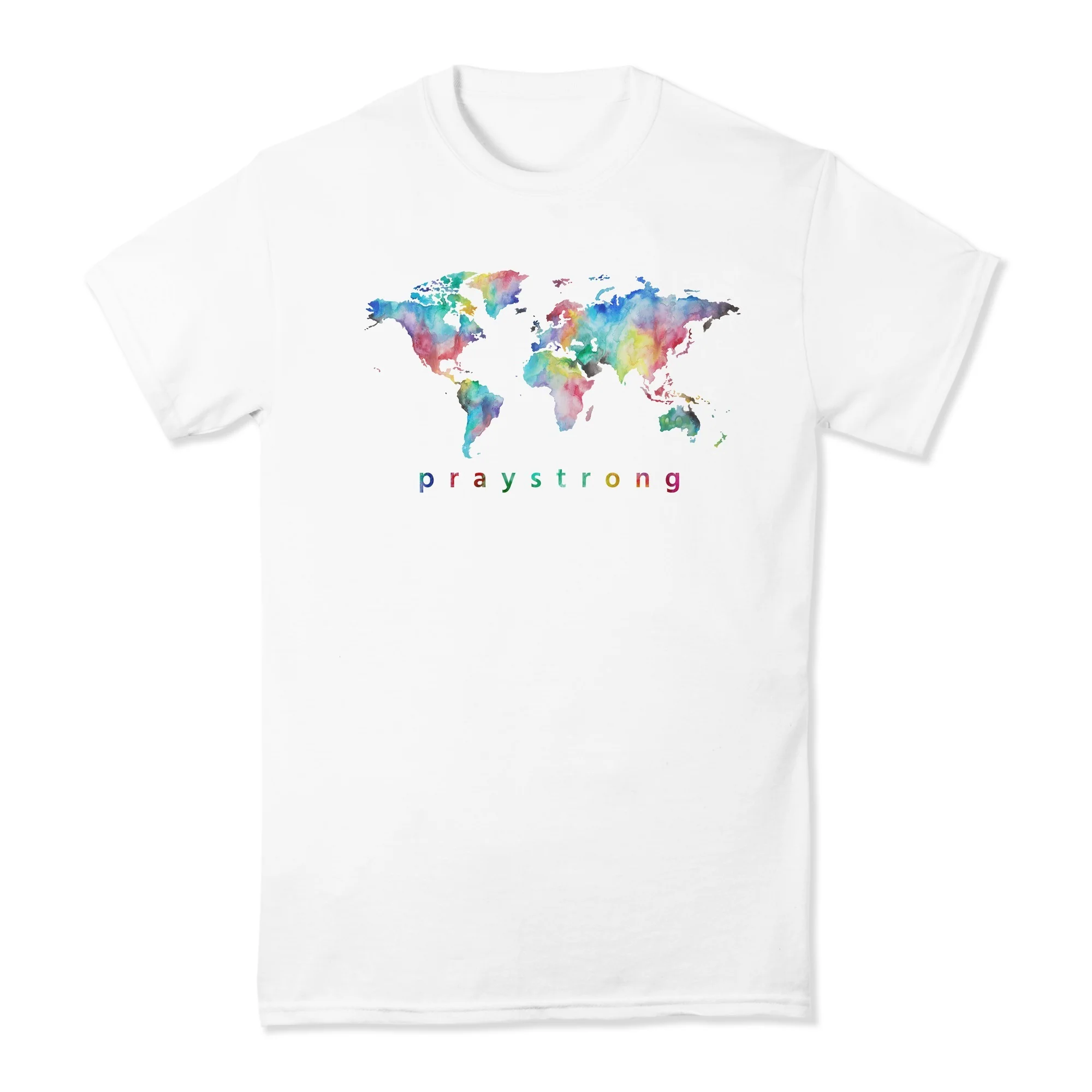 PrayStrong World Watercolor Short Sleeve T-shirt - Image 4