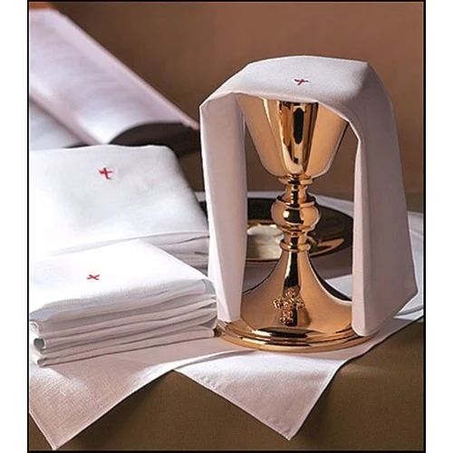 Purificator With Red Embroidered Cross-12 Pack