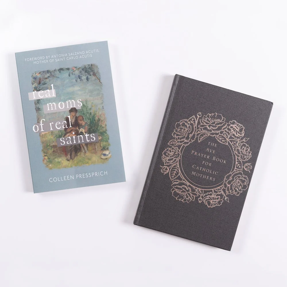 Real Moms of Real Saints & The Ave Prayer Book for Catholic Mothers Book Set