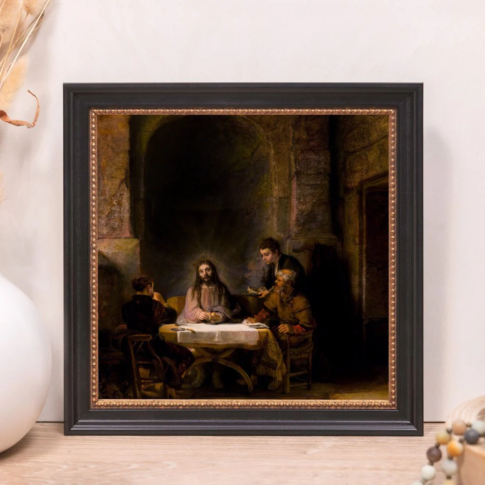 Rembrandt's Supper at Emmaus Framed Canvas - Sacred Mini Collection - Image 9