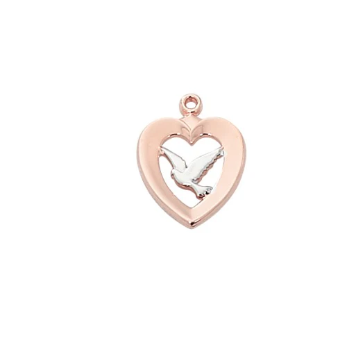 Rose Gold & Sterling Silver Dove Necklace