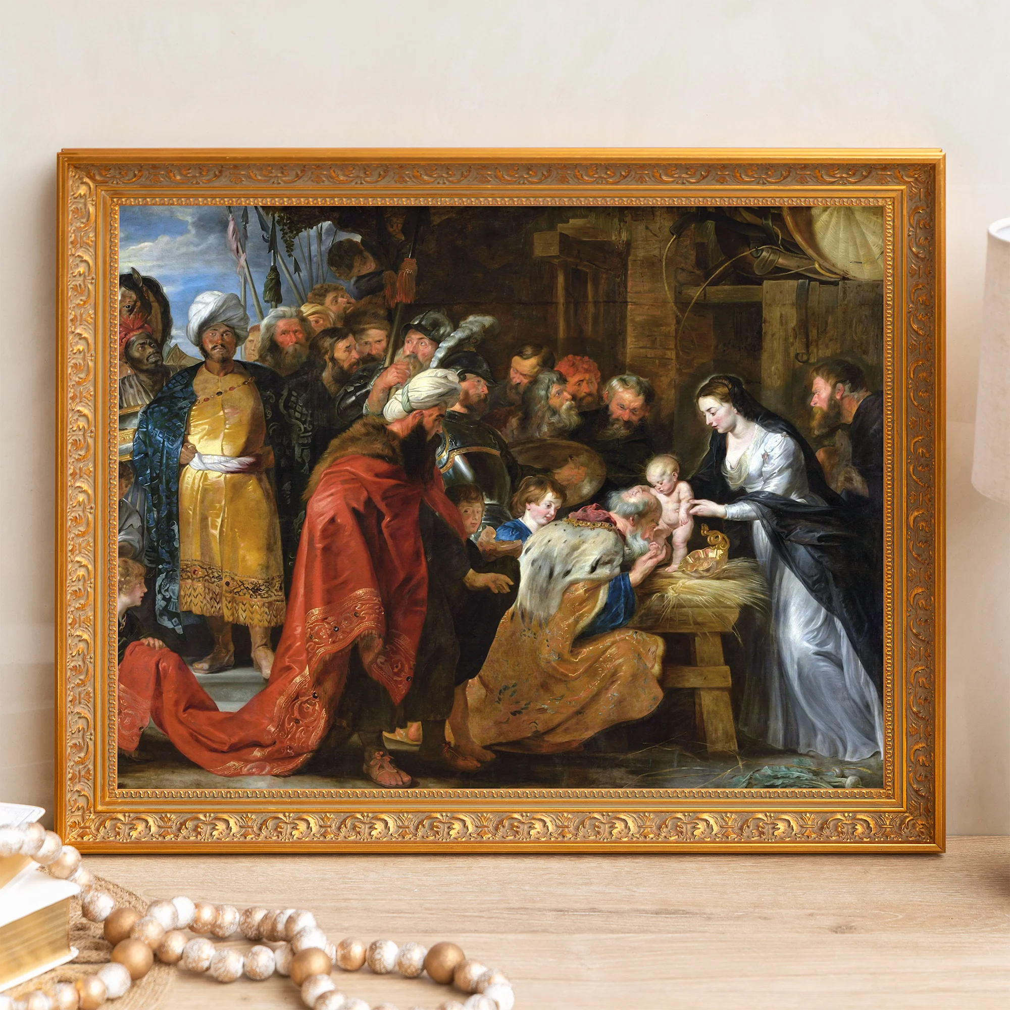Rubens Lyon Adoration of the Magi Framed Canvas - Sacred Signature Collection - Image 2