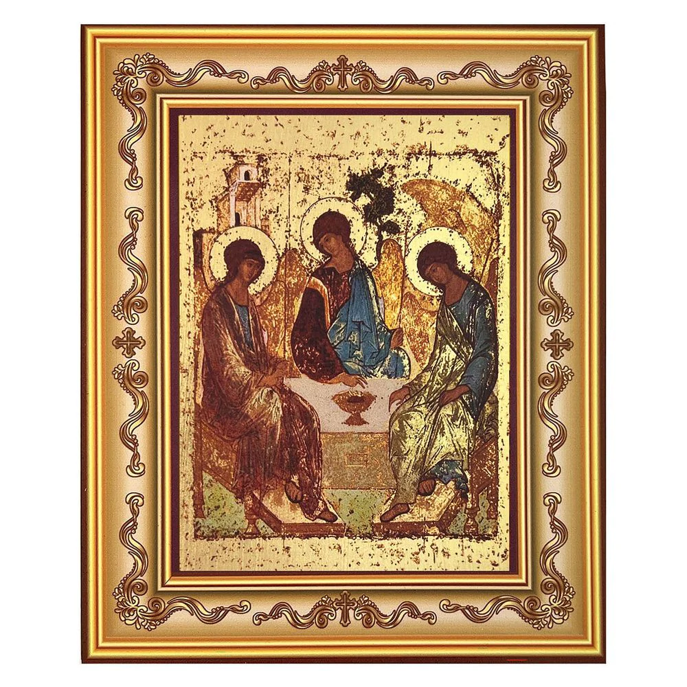 Rublev's Trinity Framed Greek Icon - 7.25" x 5.75"