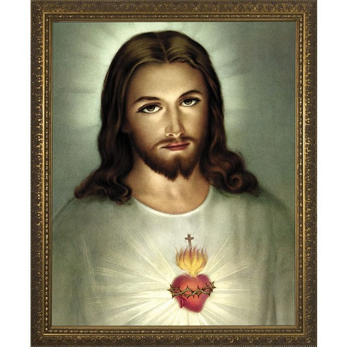 Sacred Heart in Gold Frame
