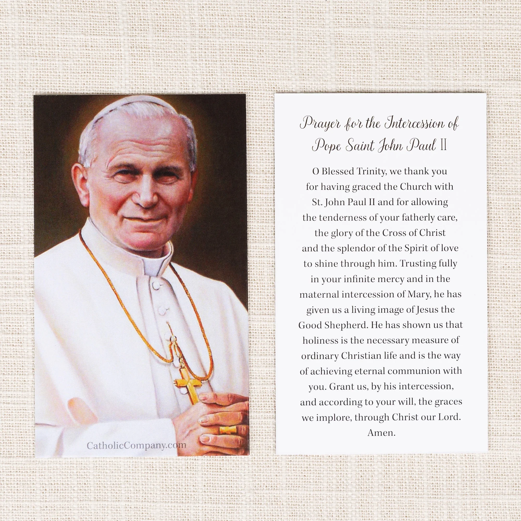 Saint John Paul II Rosary Prayer Card
