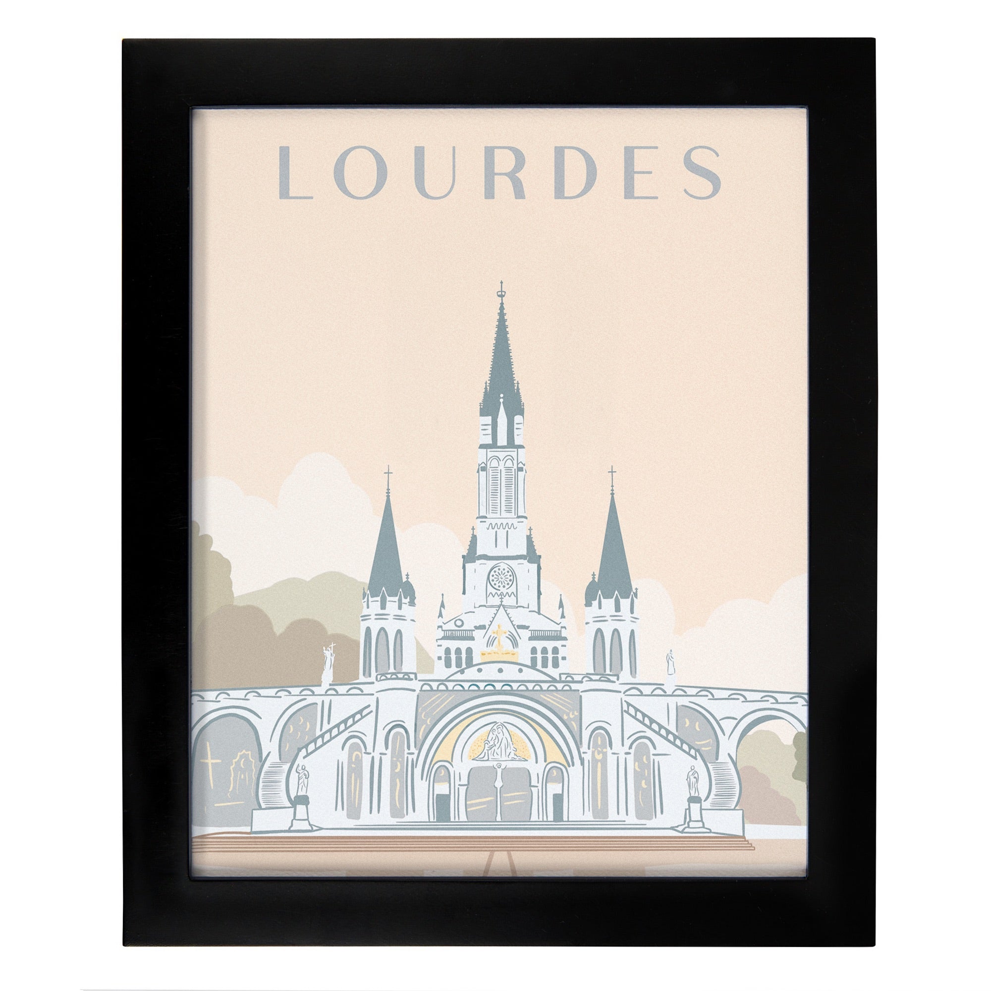 Sanctuary of Our Lady of Lourdes Framed Travel Print - Image 2