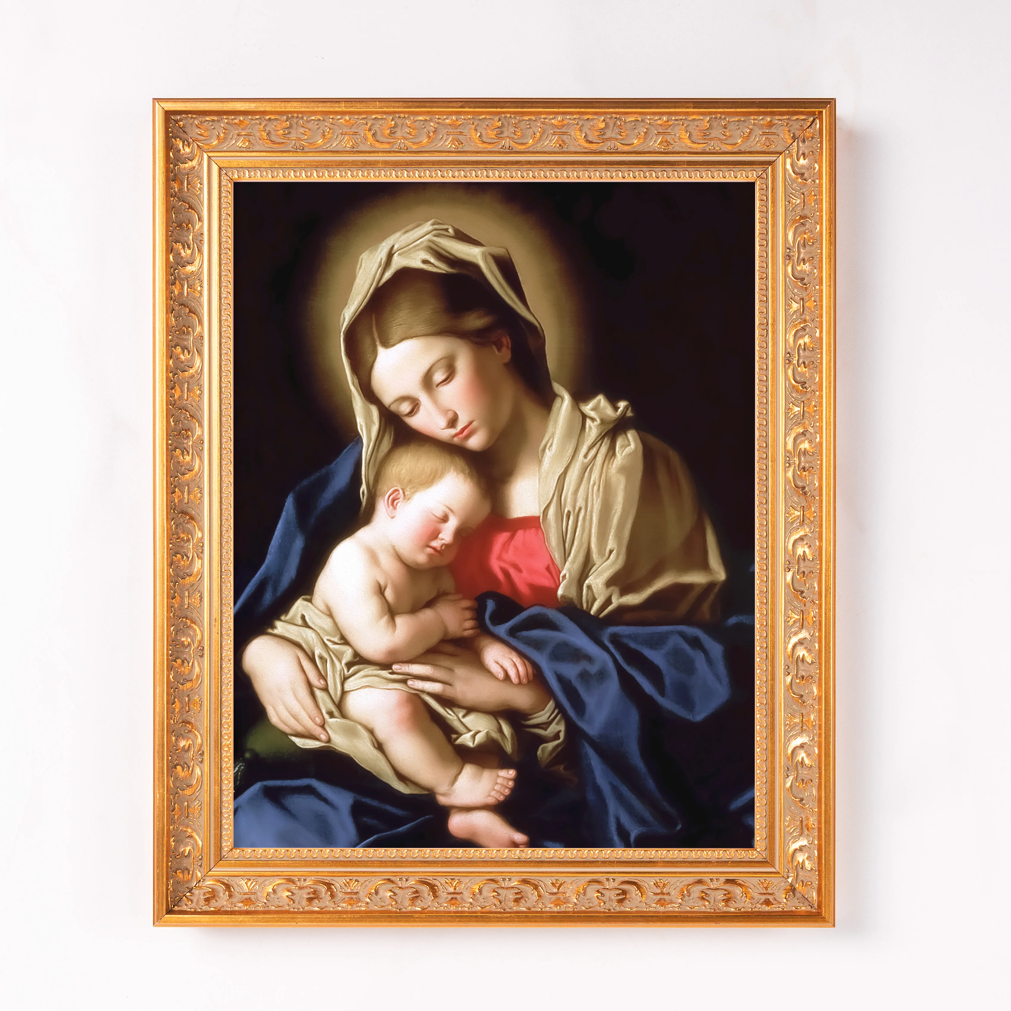 Sassoferrato Madonna & Child Framed Canvas - Sacred Classics Collection - Image 2